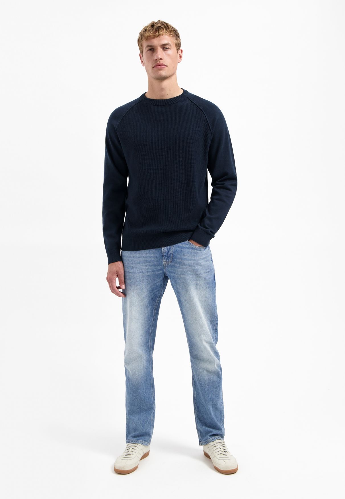 No Excess Pullover Crewneck Solid Waffle Knit 078 night 2900160344045