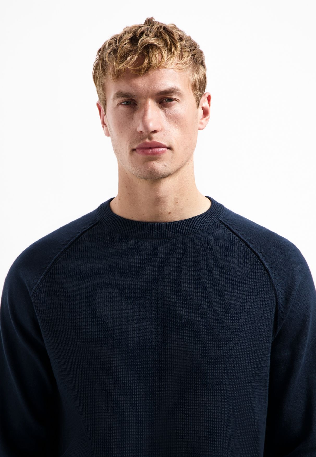 No Excess Pullover Crewneck Solid Waffle Knit 078 night 2900160344045