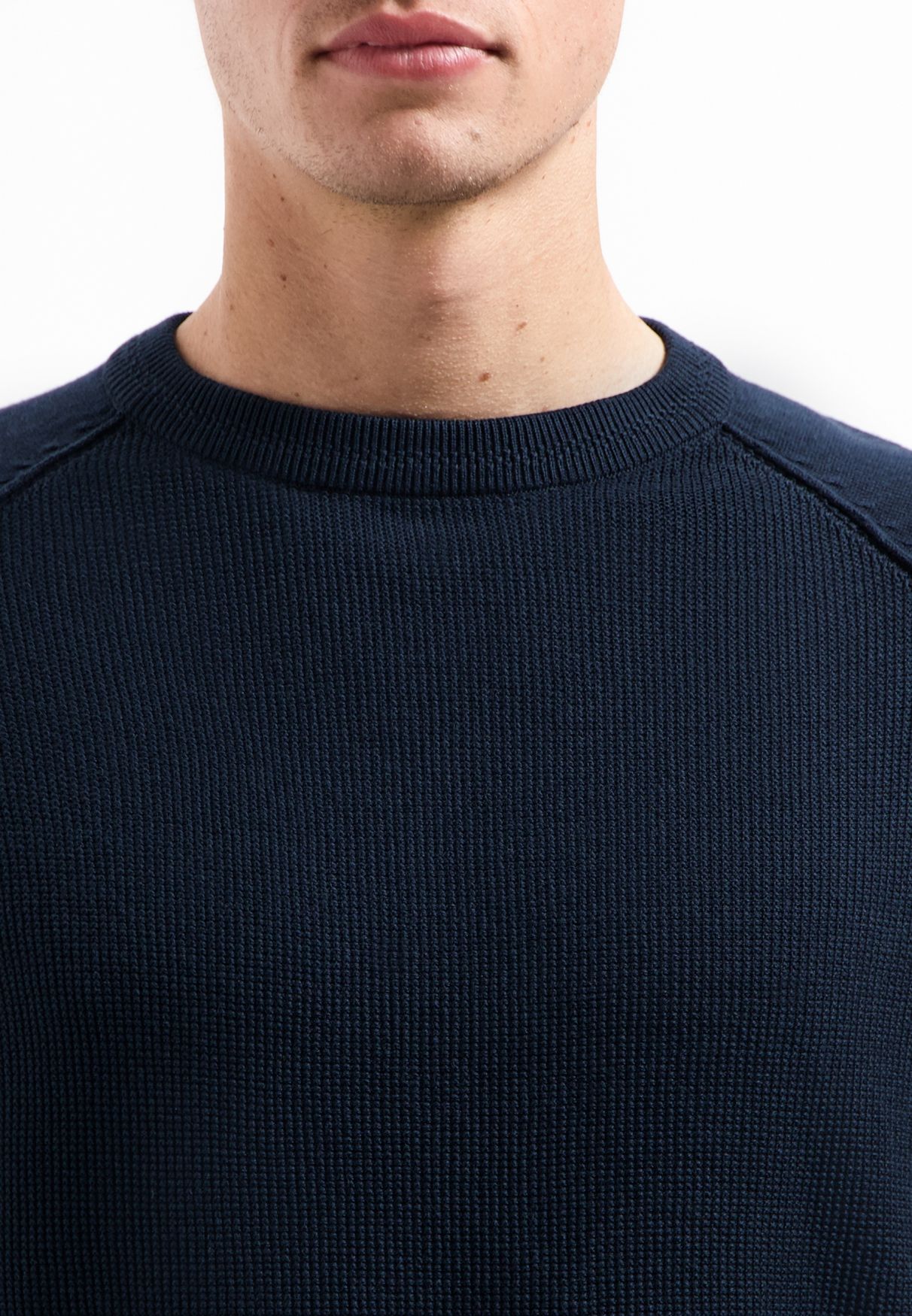 No Excess Pullover Crewneck Solid Waffle Knit 078 night 2900160344045