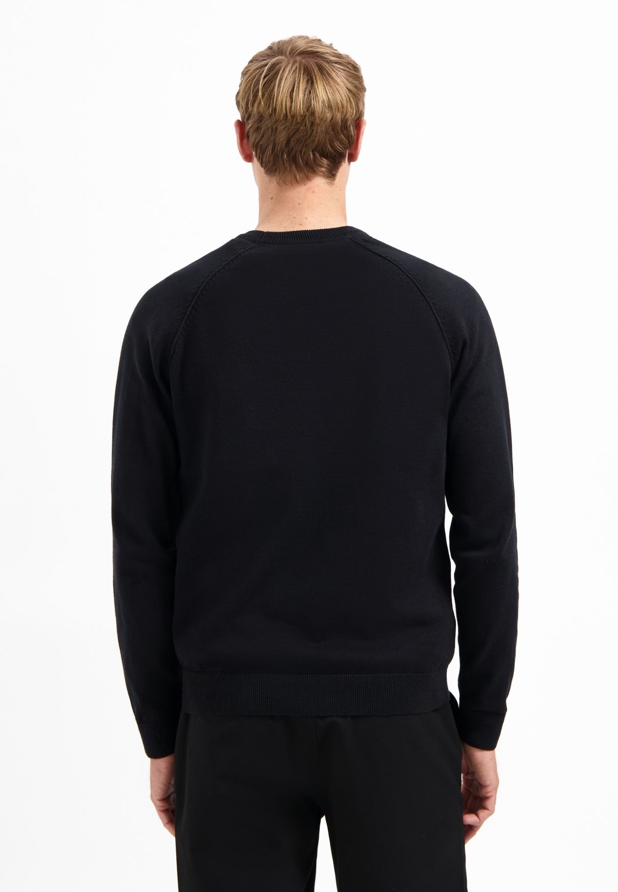 No Excess Pullover Crewneck Solid Waffle Knit 020 black 2900160343086