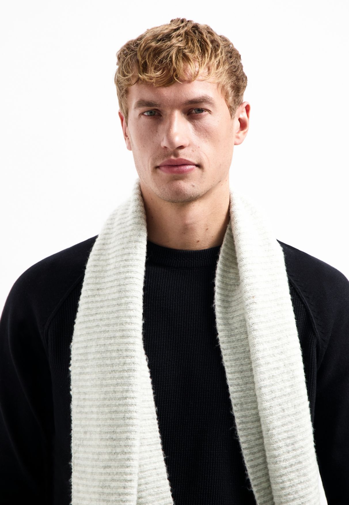 No Excess Pullover Crewneck Solid Waffle Knit 020 black 2900160343086