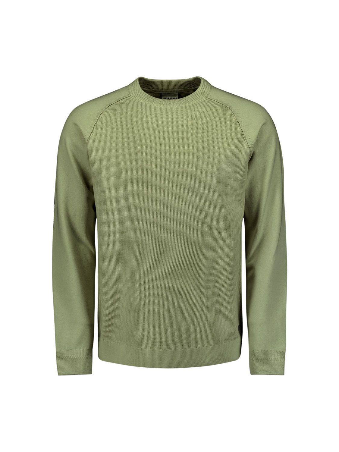 No Excess Pullover Crewneck Solid Waffle Knit 197 light moss 00115229-EKA14000100000100