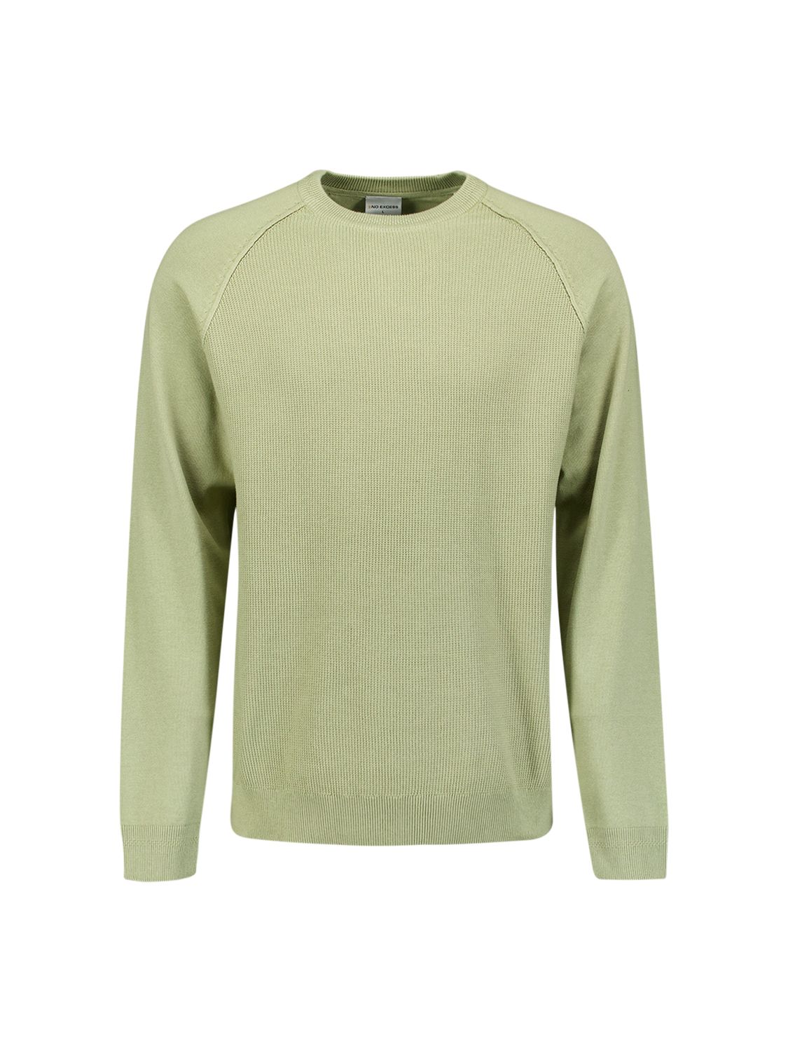 No Excess Pullover Crewneck Solid Waffle Knit 197 light moss 2900160345080