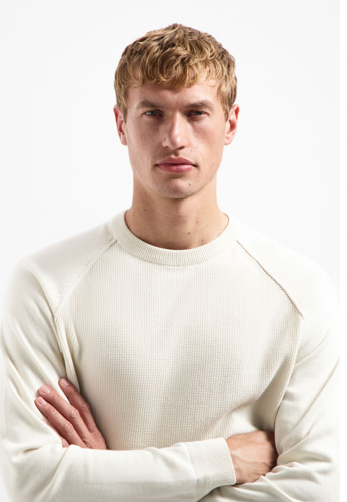 No Excess Pullover Crewneck Solid Waffle Knit 013 kit 2900160342089