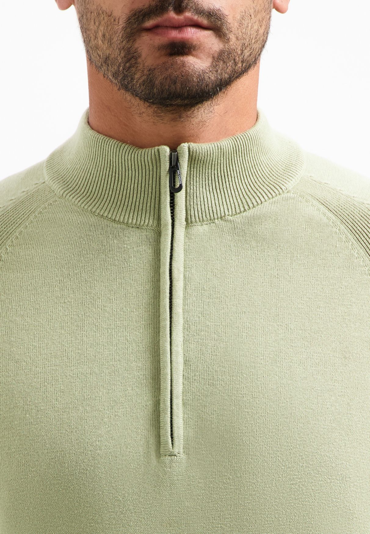 No Excess Pullover Half Zip High Collar Solid 197 light moss 2900160349040