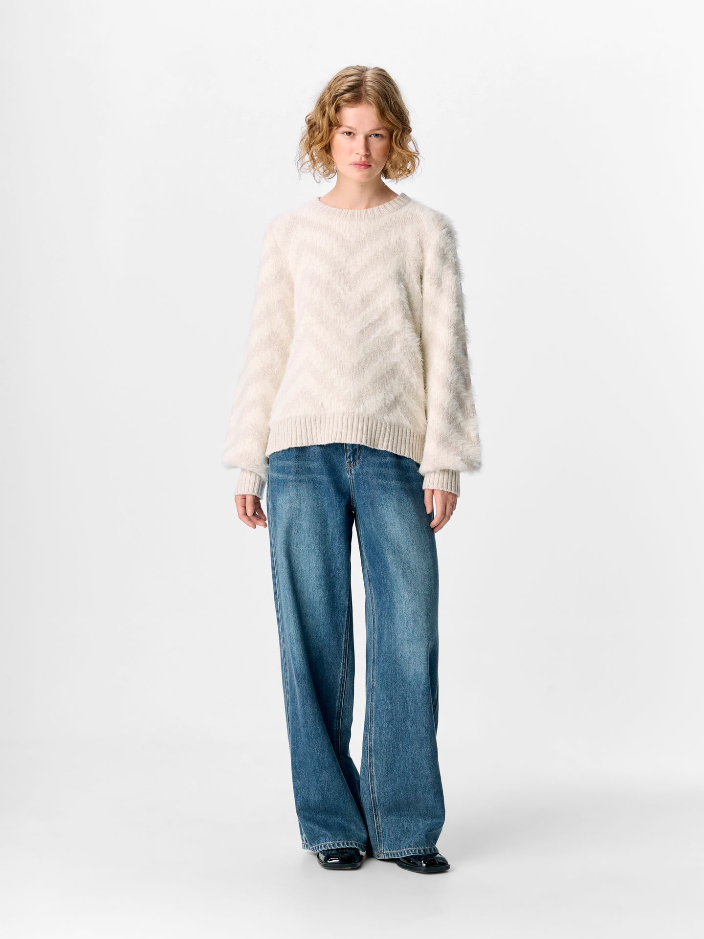 Object OBJHOLLOW L/S RE KNIT PULLOVER NOOS White Sand 2900160386045