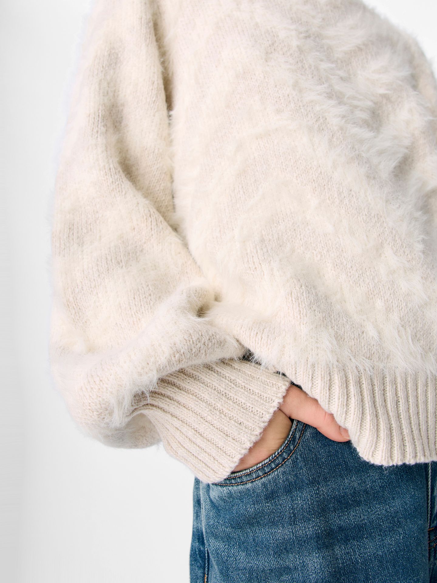 Object OBJHOLLOW L/S RE KNIT PULLOVER NOOS White Sand 2900160386045