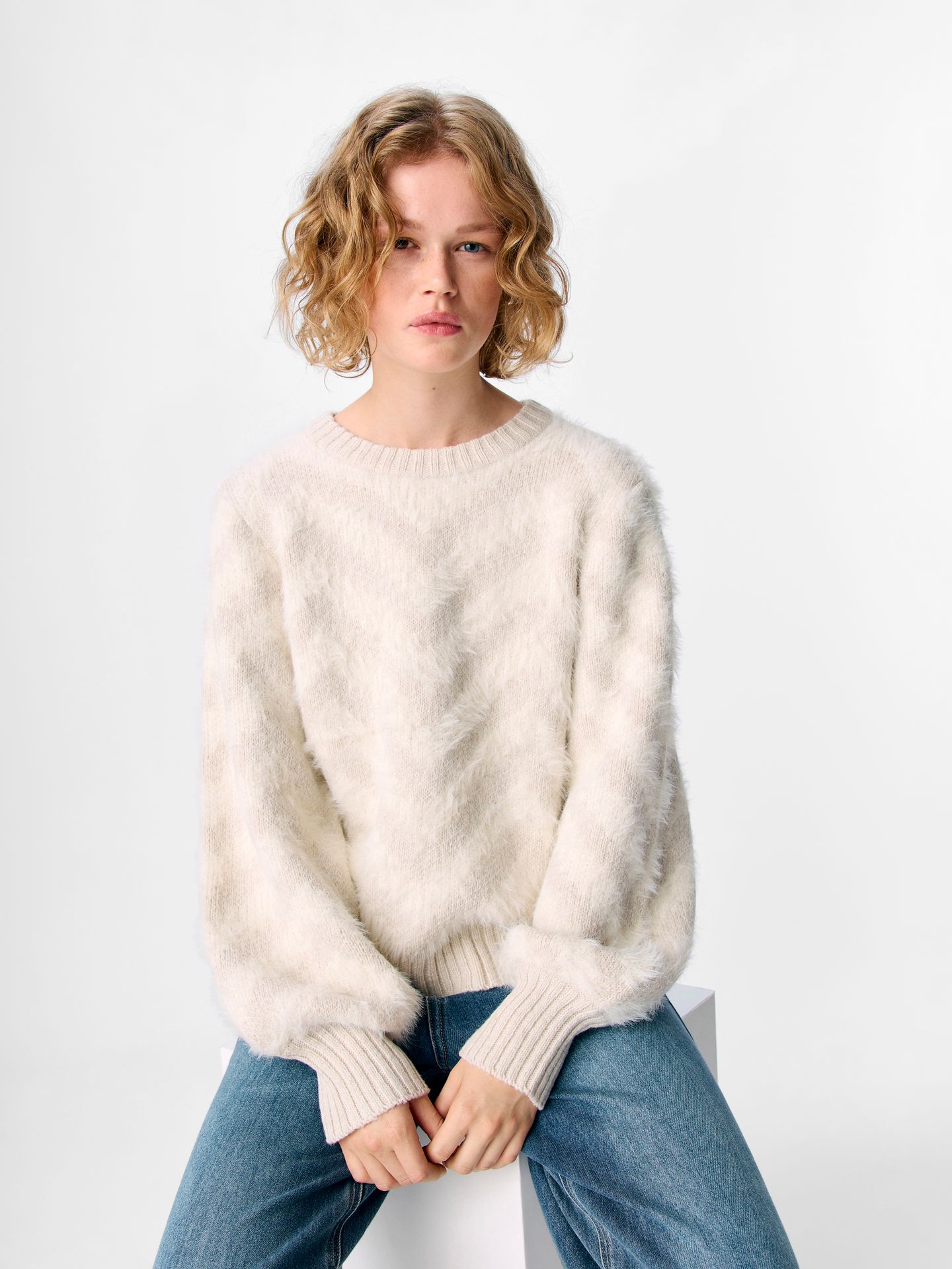 Object OBJHOLLOW L/S RE KNIT PULLOVER NOOS White Sand 2900160386045