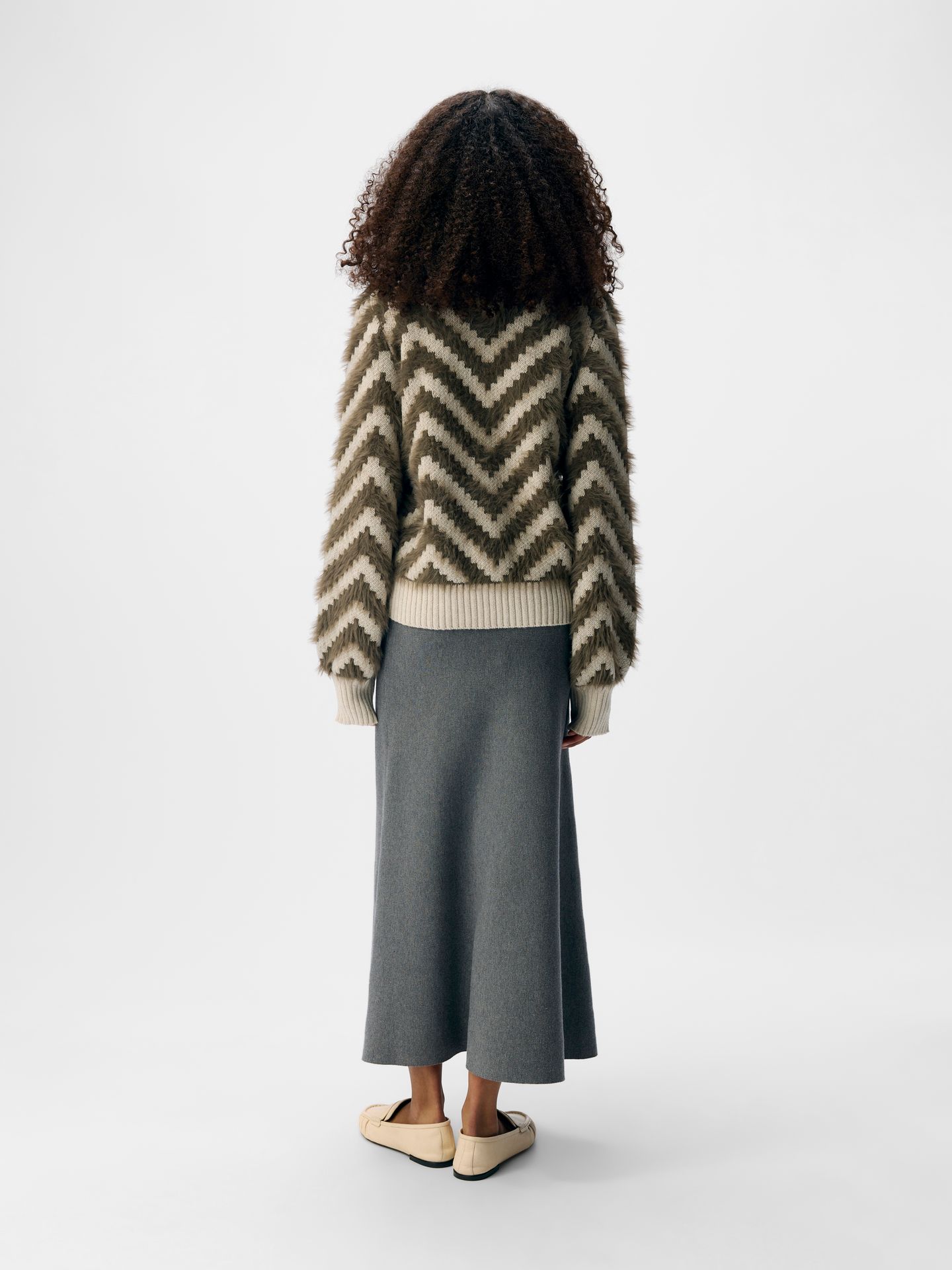 Object OBJHOLLOW L/S RE KNIT PULLOVER NOOS White Sand/Black 2900160400048