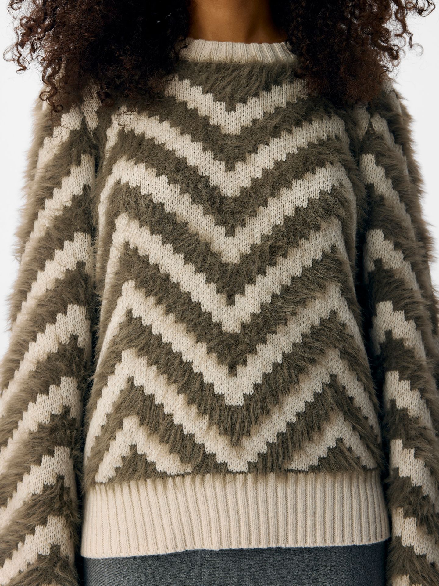 Object OBJHOLLOW L/S RE KNIT PULLOVER NOOS White Sand/Black 2900160400048