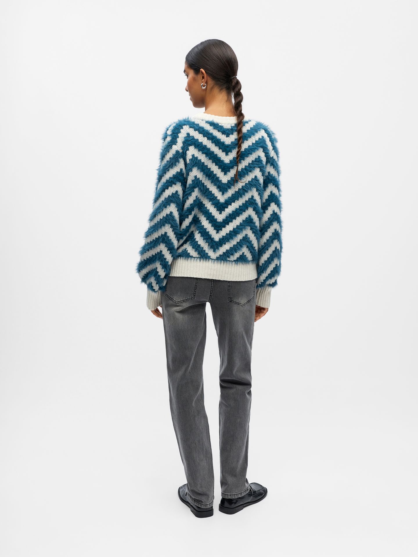 Object OBJHOLLOW L/S RE KNIT PULLOVER NOOS White Sand/Melange 2900160401014