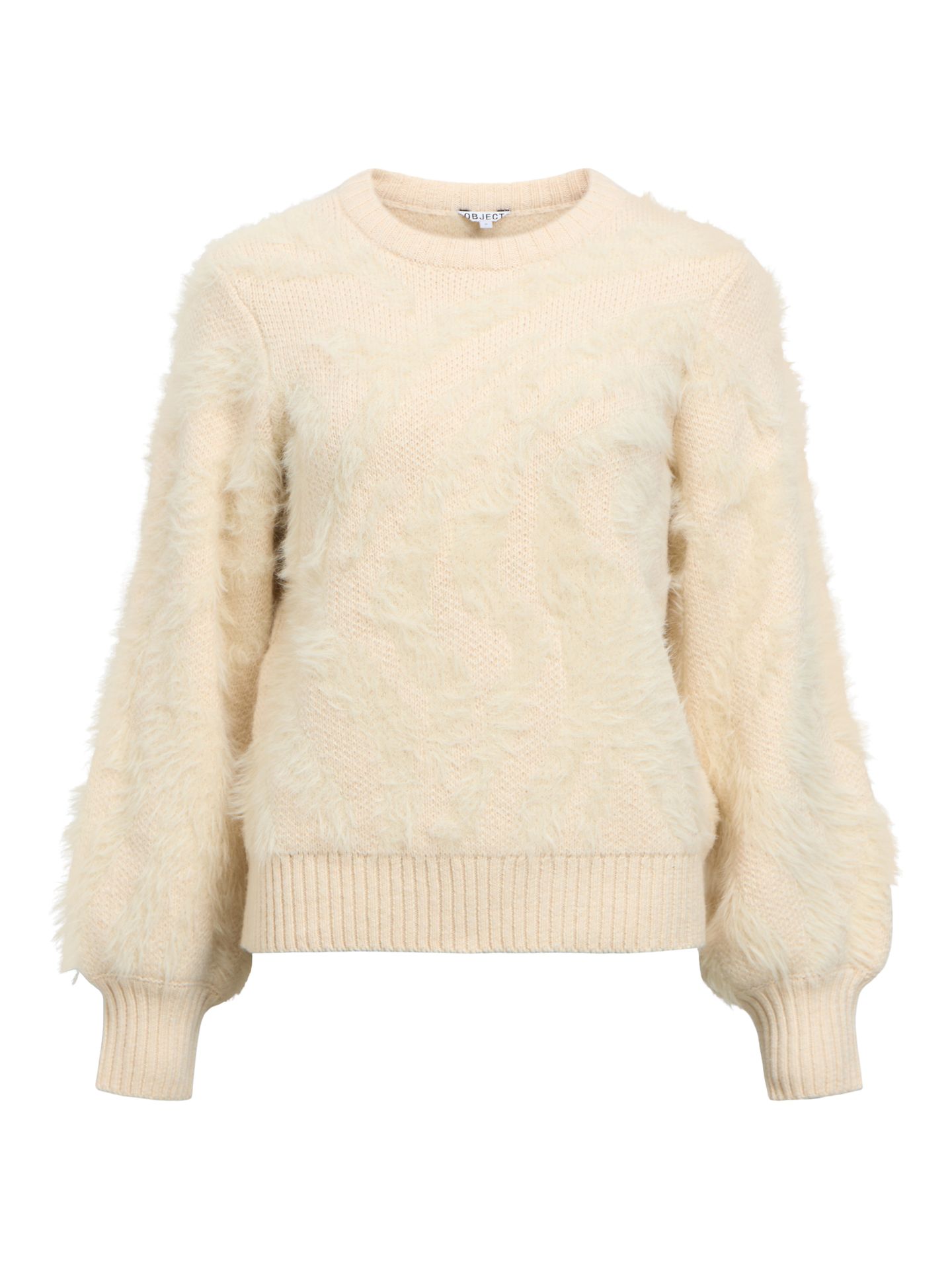 Object OBJHOLLOW L/S RE KNIT PULLOVER NOOS Birch/Zebra 00115257-EKA22000400000246