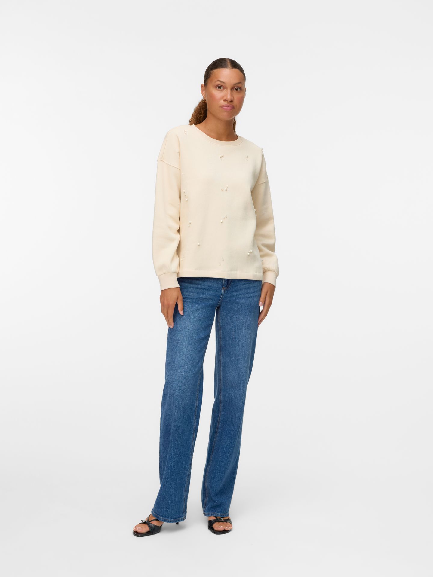 Vero Moda VMFATILDA L/S SWEATSHIRT JRS BTQ Birch/Dicte 00115260-EKA26011400000164