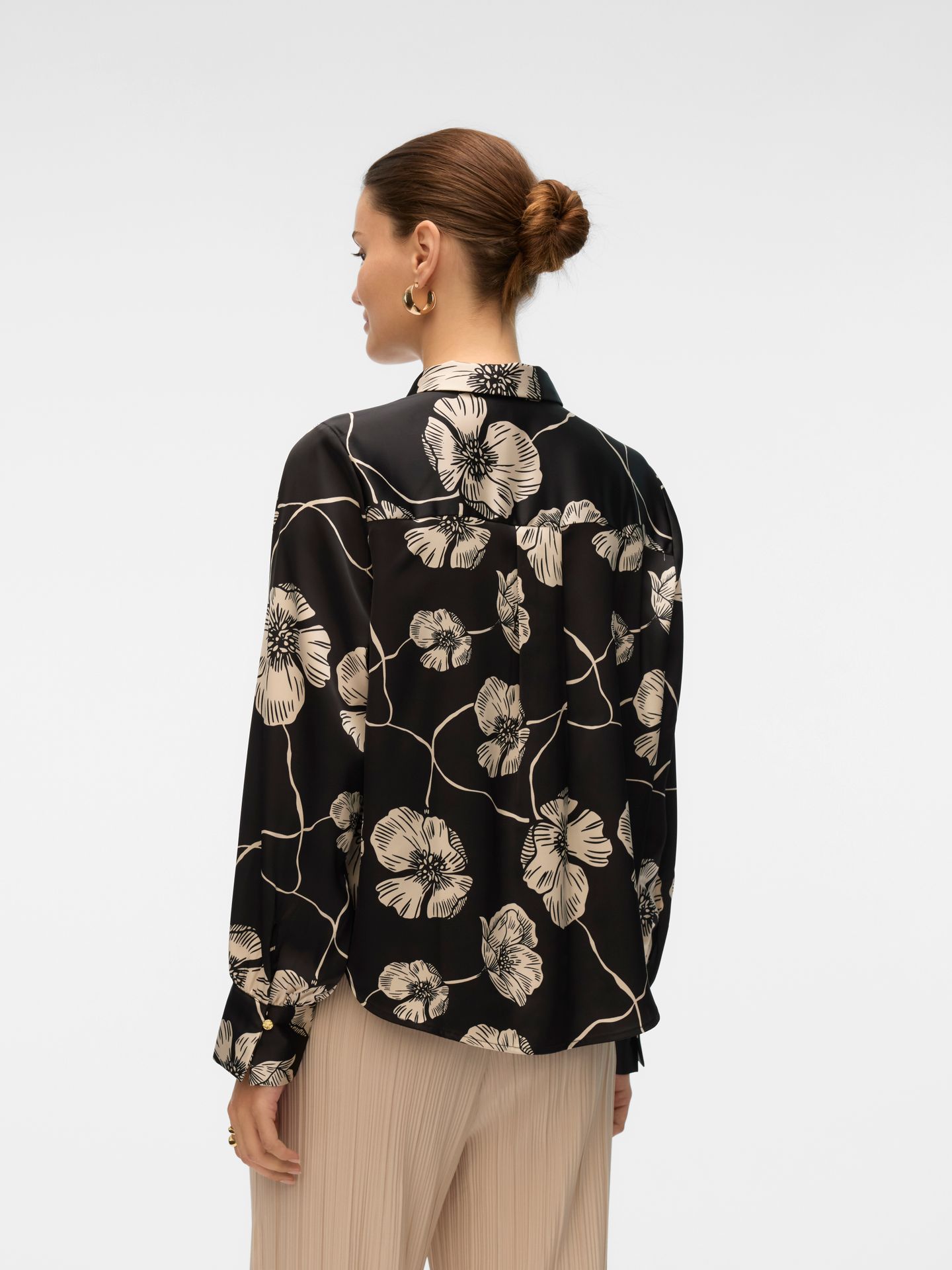 Vero Moda VMELENA LS SHIRT WVN Black/COATED 2900160394033