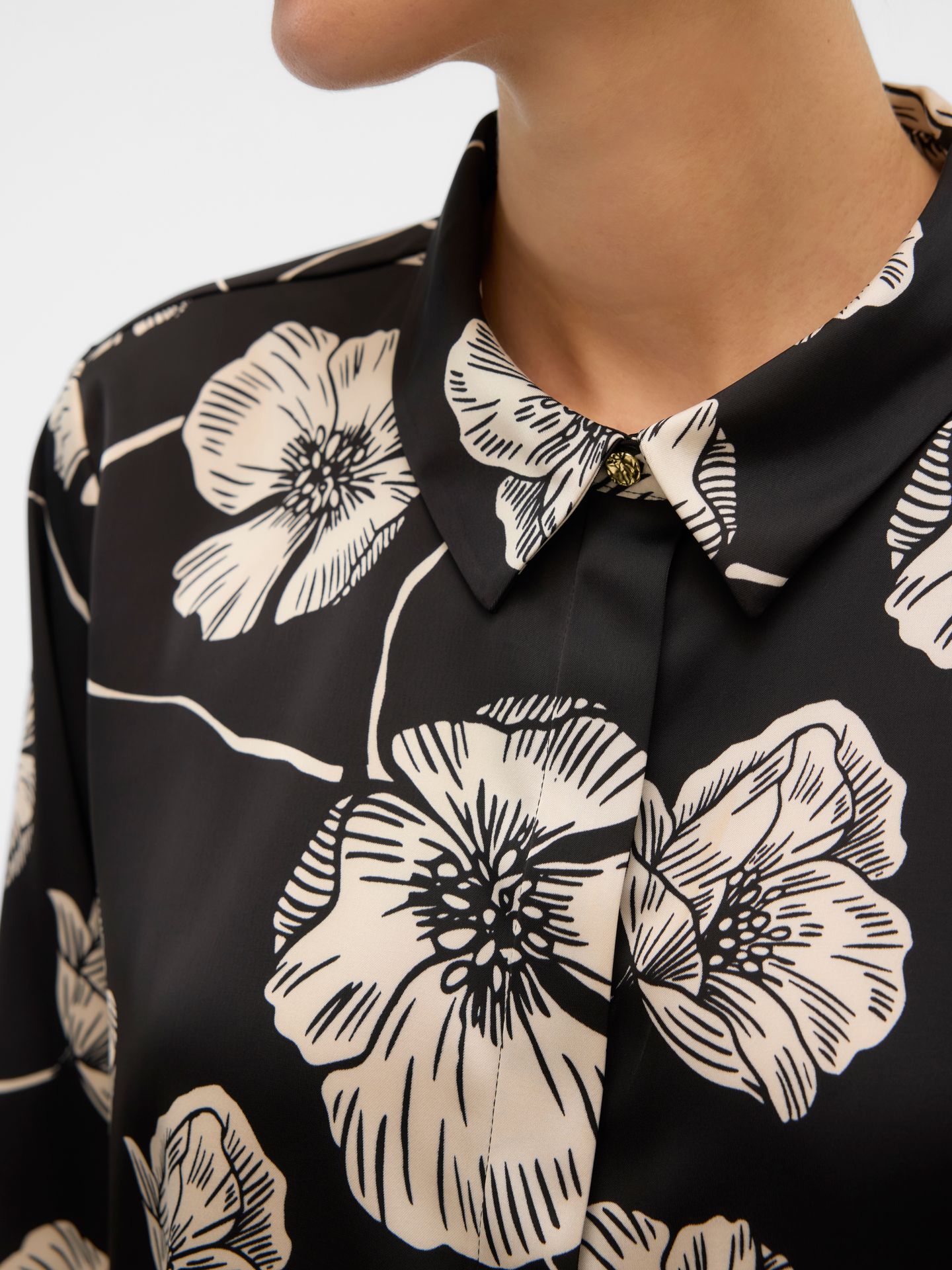 Vero Moda VMELENA LS SHIRT WVN Black/COATED 2900160394033