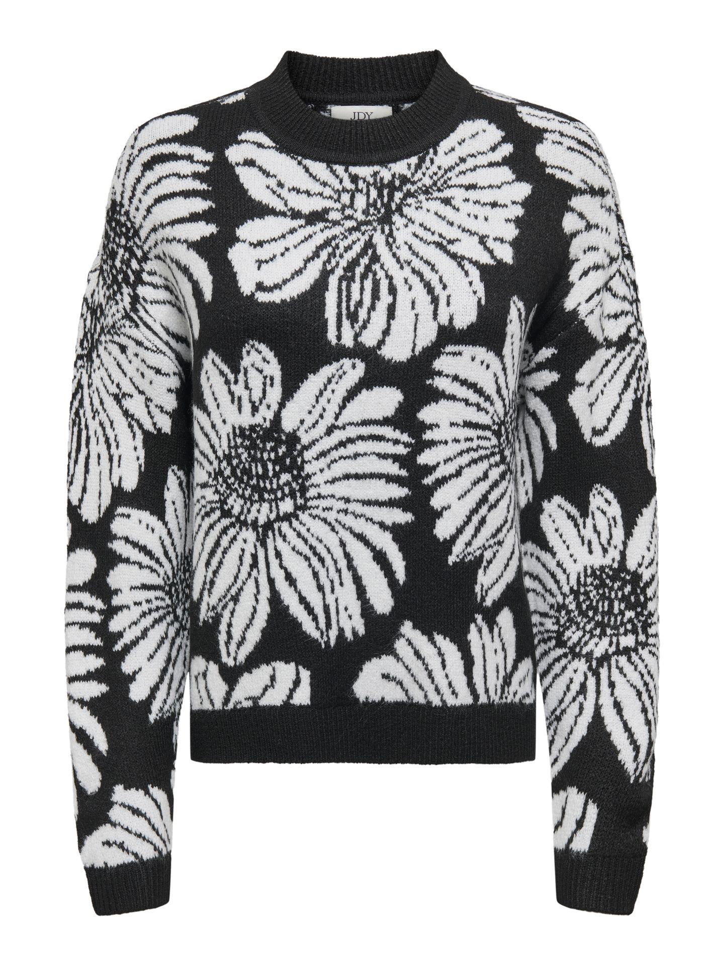 JDY JDYSIGNE L/S O-NECK FLOWER JACQ PUL Black/LEO AOP 00115264-EKA26011400000044