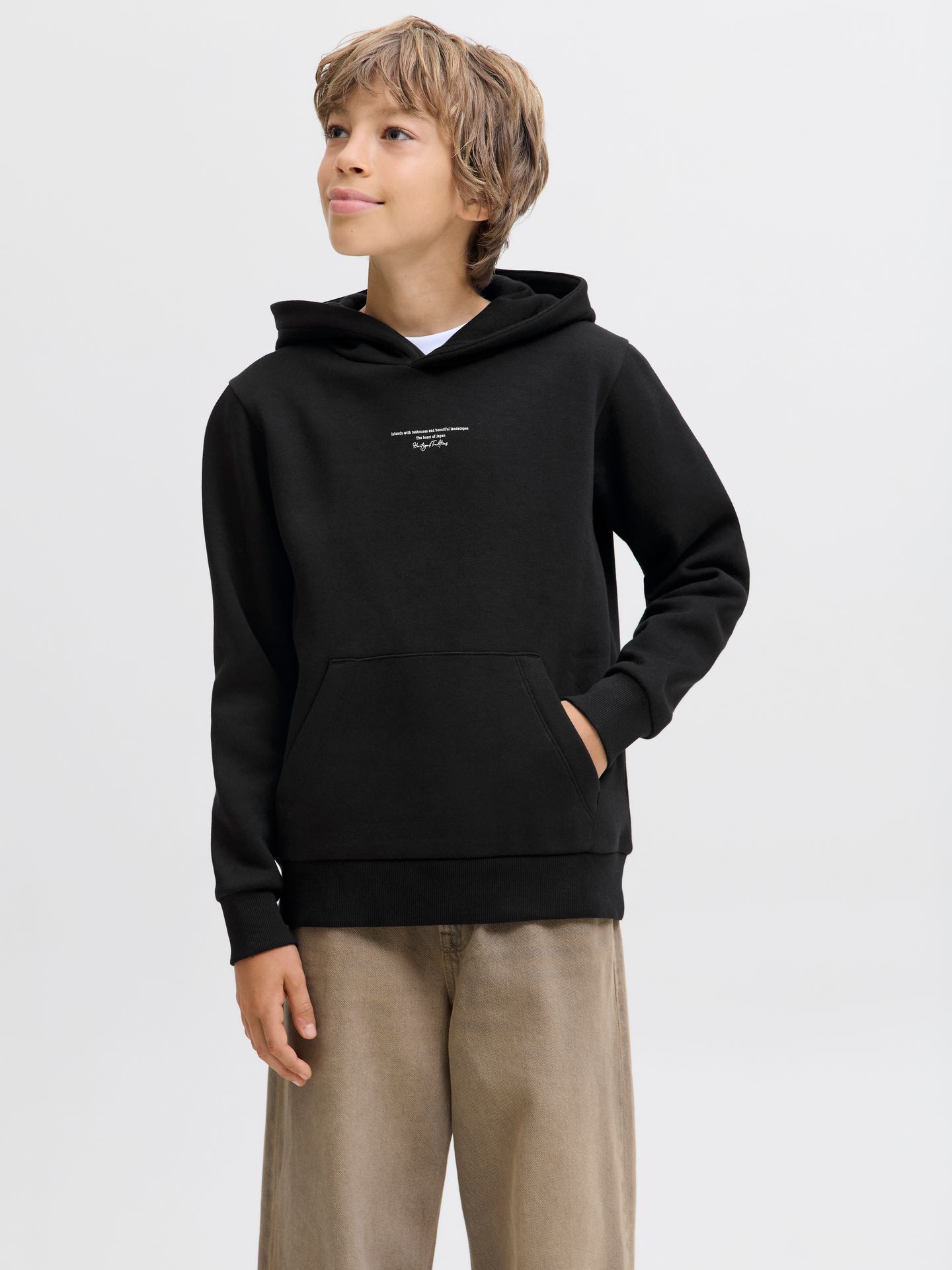 Jack & Jones JJKENJI SWEAT HOOD JNR Black 00115277-EKA26011400000232