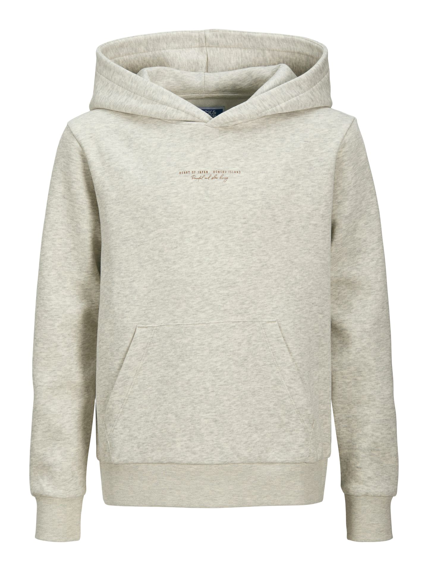 Jack & Jones JJKENJI SWEAT HOOD JNR White Melange 2900160420039