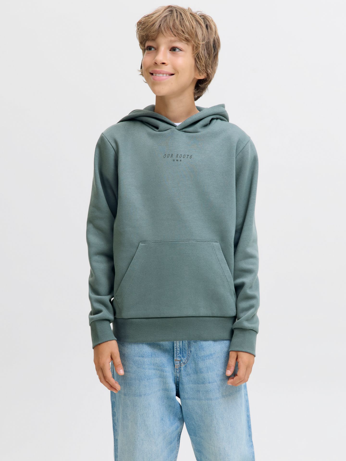 Jack & Jones JJKENJI SWEAT HOOD JNR Stormy Weather 00115277-EKA26011400002577