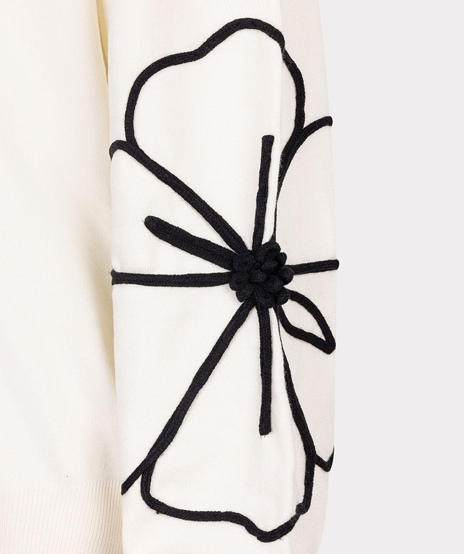 Esqualo Sweater tape flower patch 120 off white 2900160437075