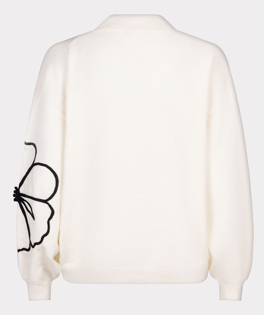 Esqualo Sweater tape flower patch 120 off white 2900160437075