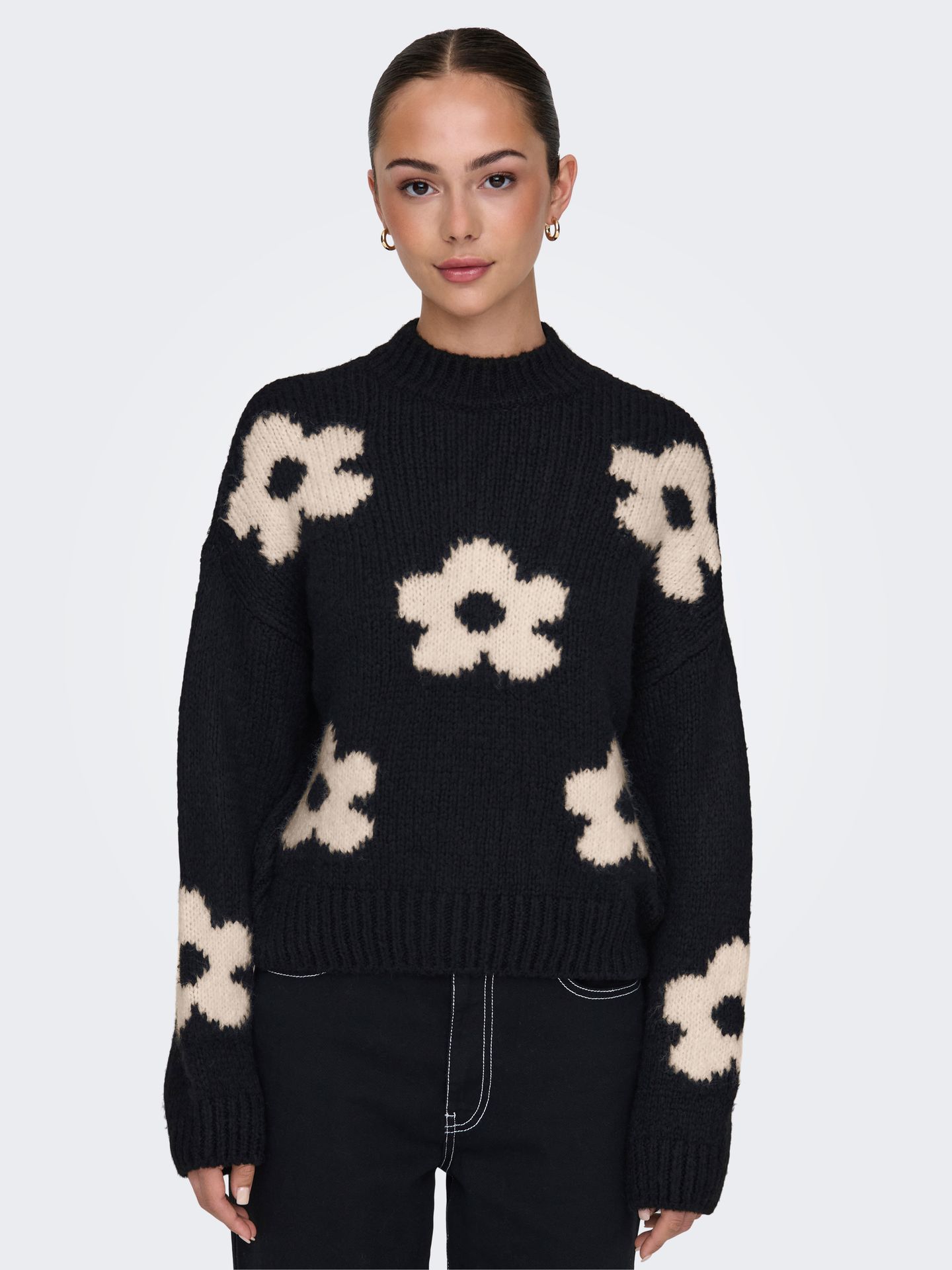 JDY JDYKILIAN FLOWER L/S PULLOVER KNT Black/LEO AOP 2900160469045