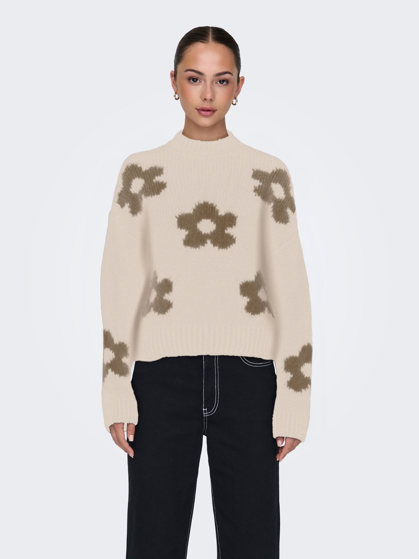 JDY JDYKILIAN FLOWER L/S PULLOVER KNT Ecru/Exotic jungle flower 2900160470027