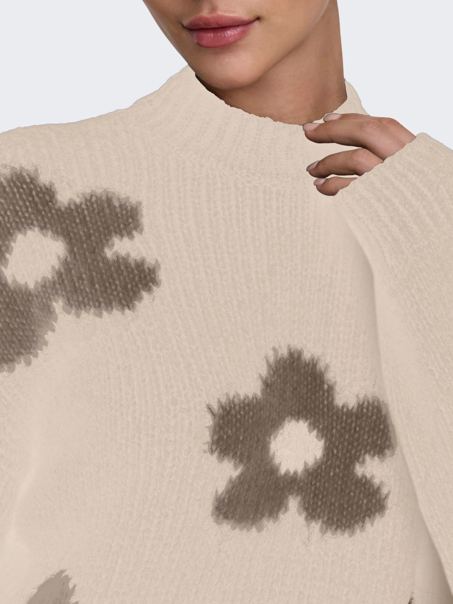 JDY JDYKILIAN FLOWER L/S PULLOVER KNT Ecru/Exotic jungle flower 2900160470027