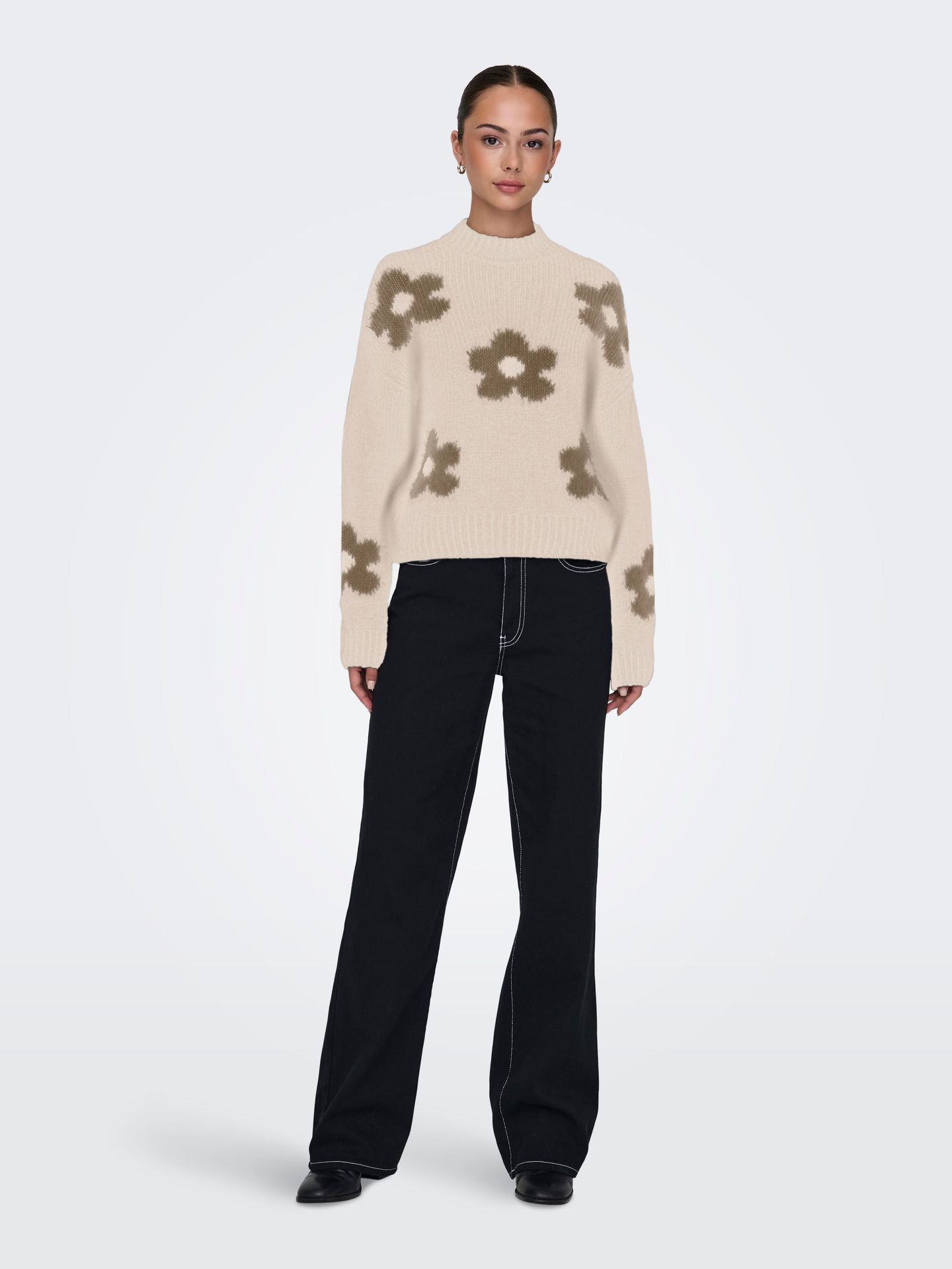 JDY JDYKILIAN FLOWER L/S PULLOVER KNT Ecru/Exotic jungle flower 2900160470027