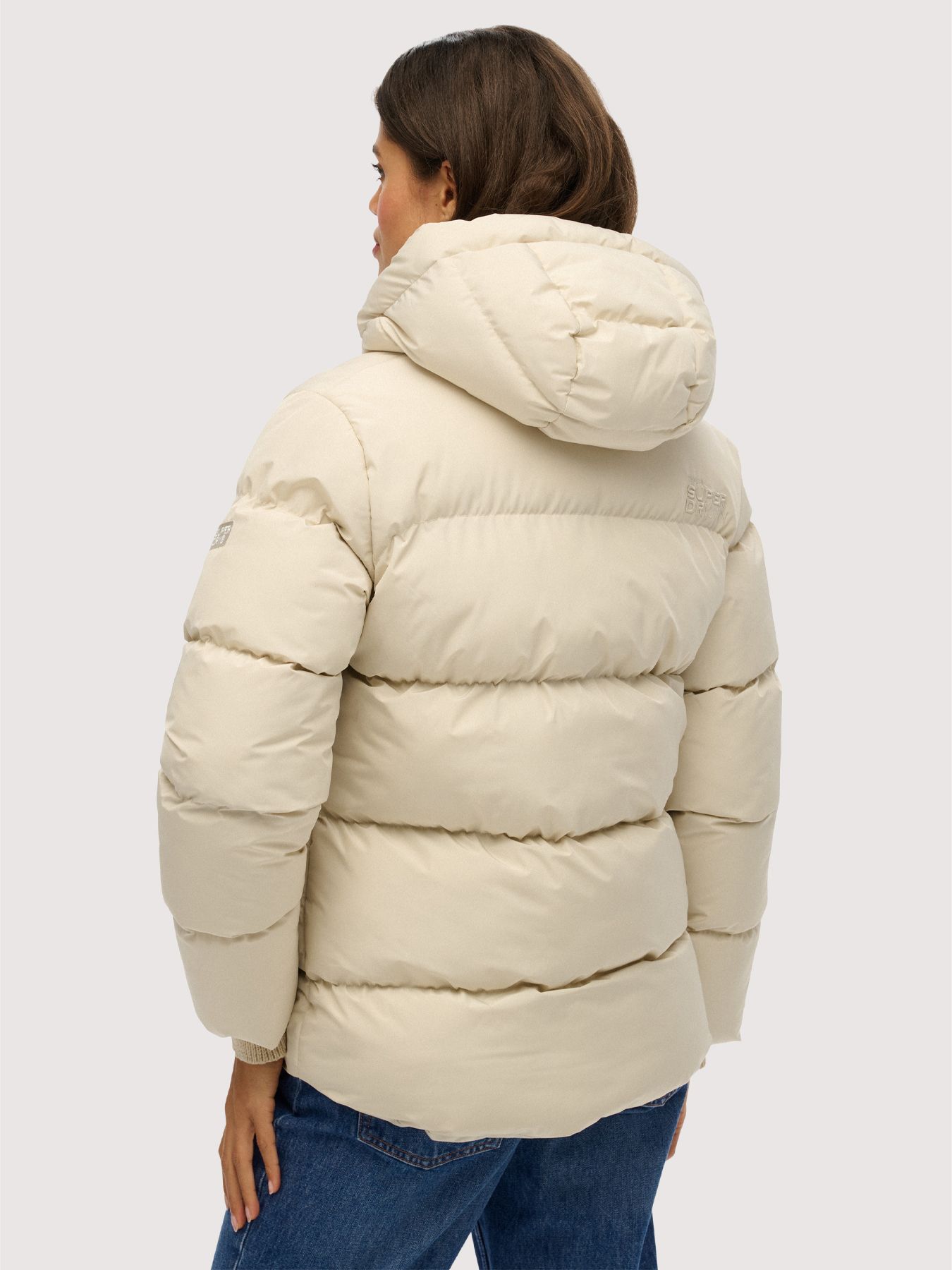 Superdry Hooded 5 baffle sports puffer Oat Bran 2900160473042