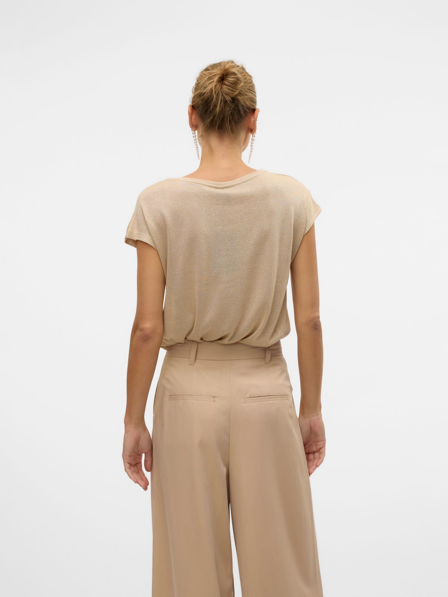 Vero Moda VMSARAH AVA SS TOP JRS NOOS Silver Mink/Snow white 2900160481016