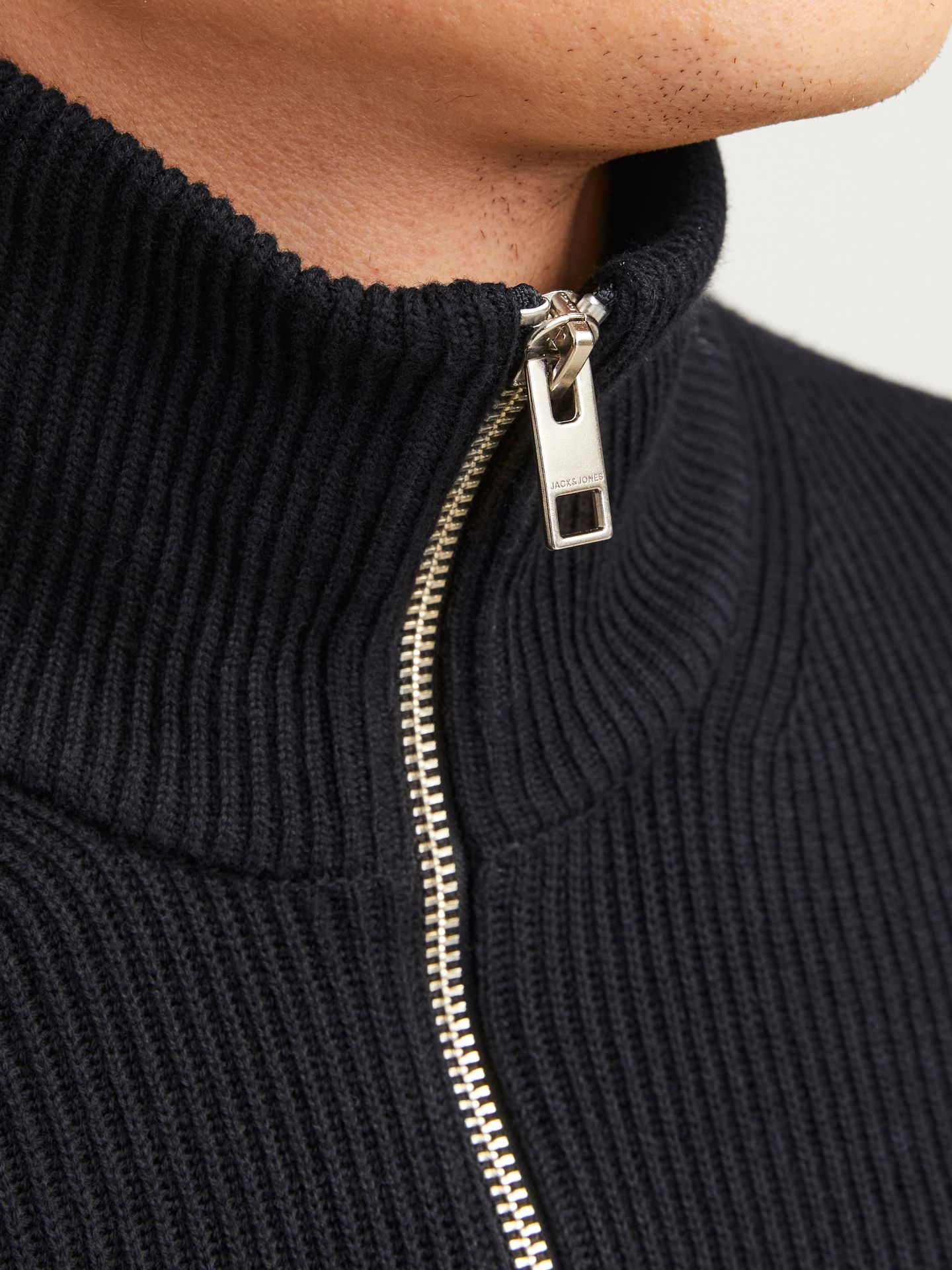 Jack & Jones JJEPERFECT KNIT HALF ZIP SN Black 2900160482037
