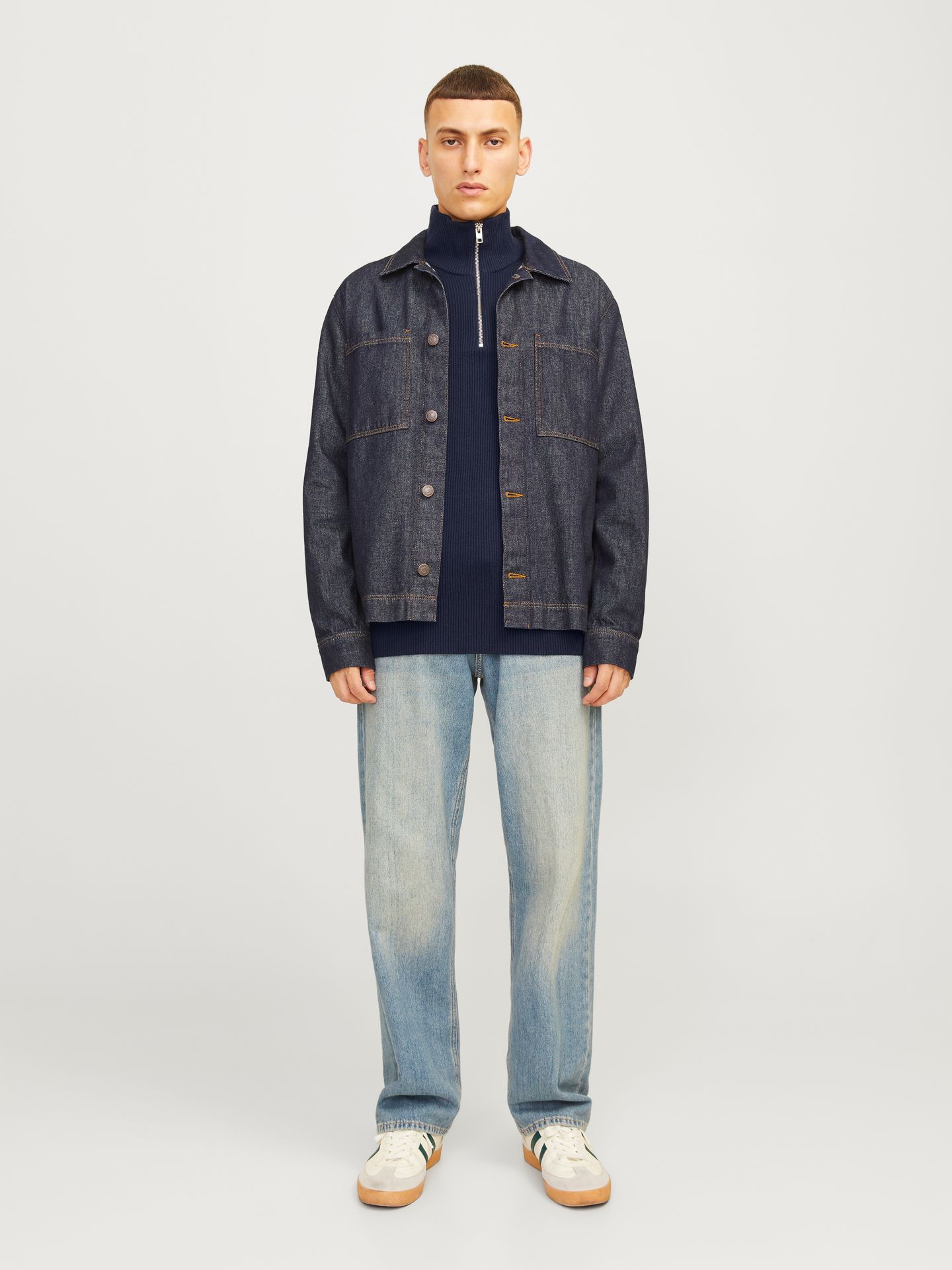 Jack & Jones JJEPERFECT KNIT HALF ZIP SN Sky Captain 2900160483010