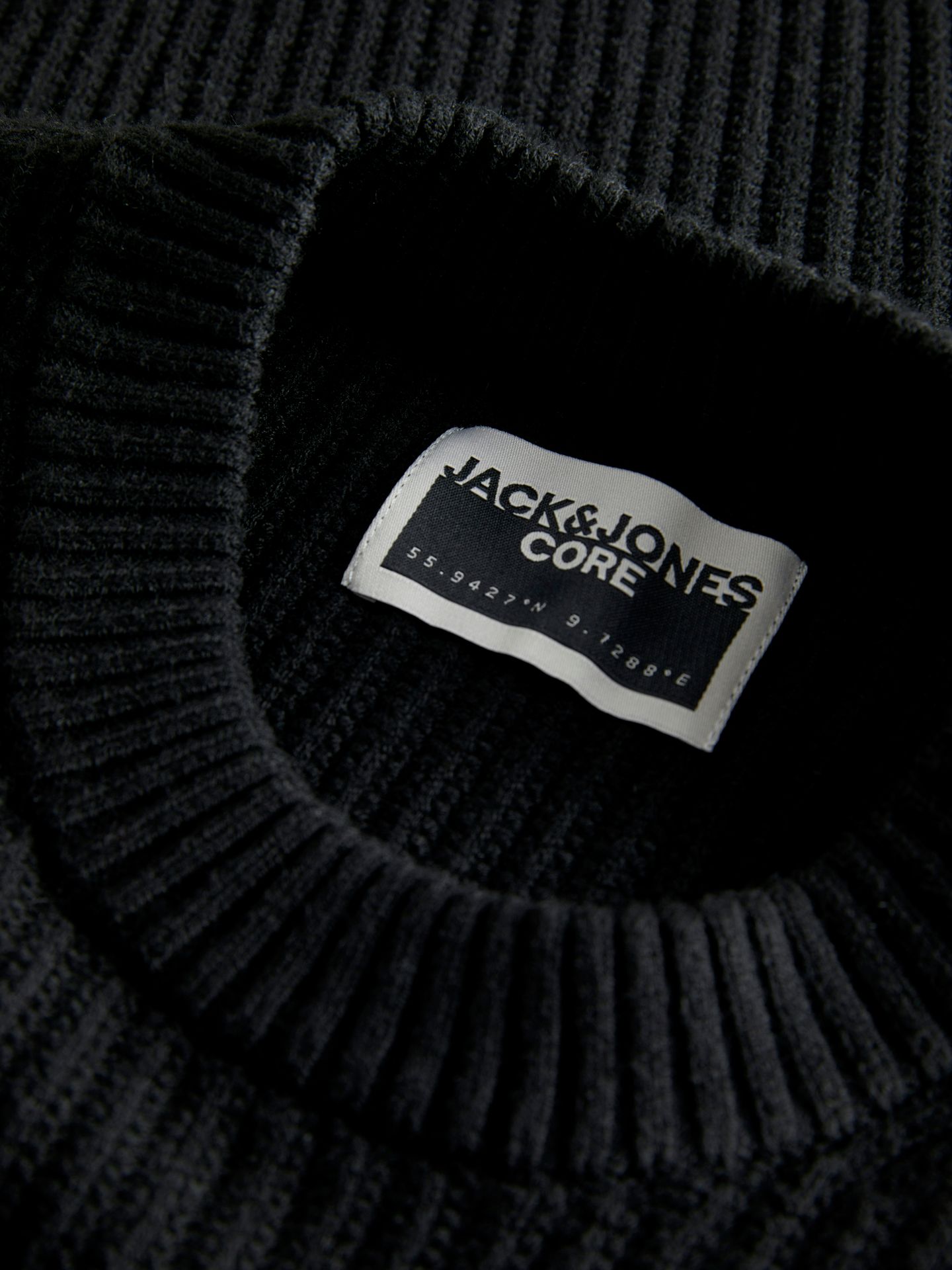 Jack & Jones JCOGRID KNIT CREW NECK Black 2900160501011