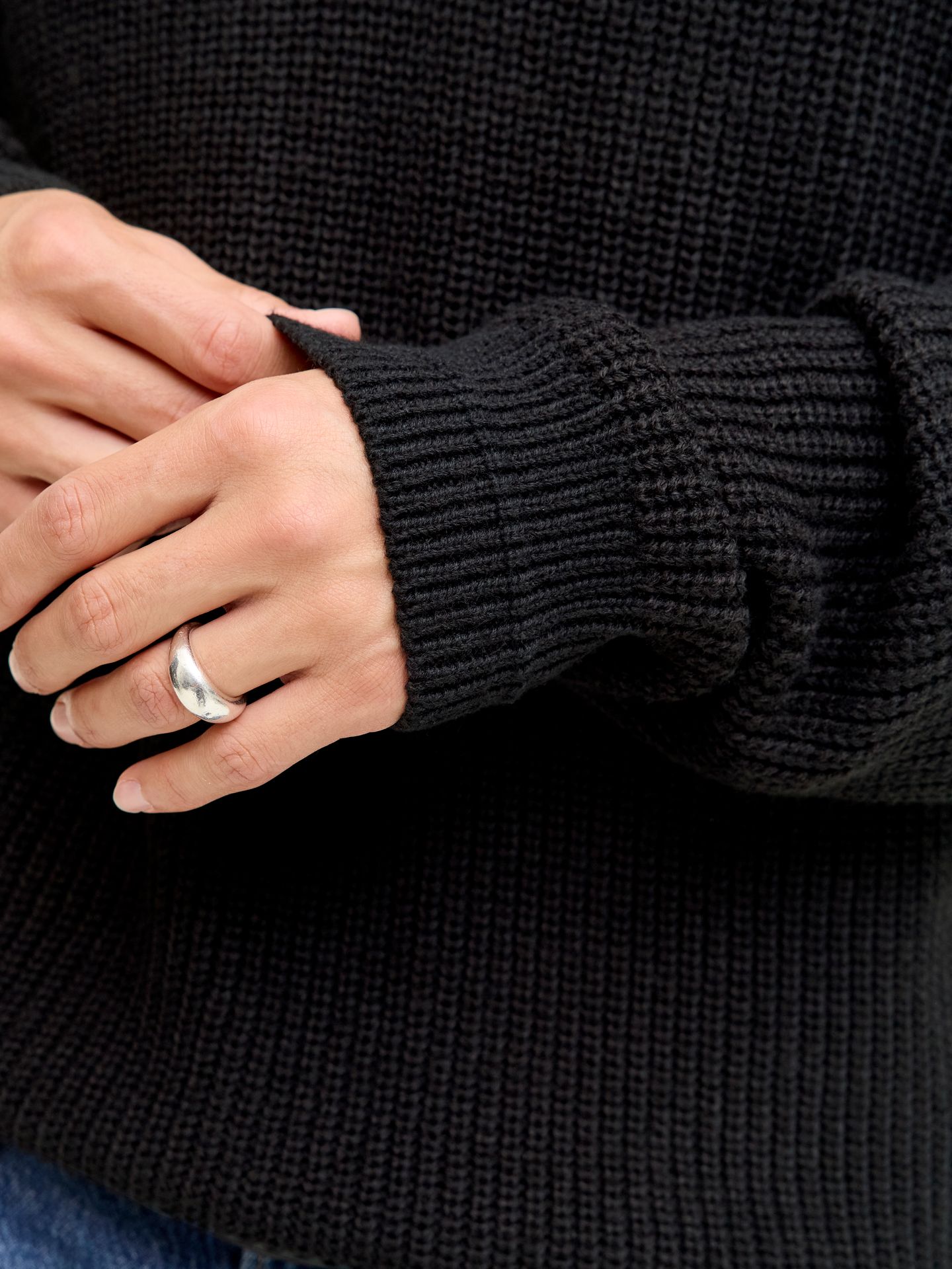 Jack & Jones JJKAITO KNIT HALF ZIP BF Black 2900160492036