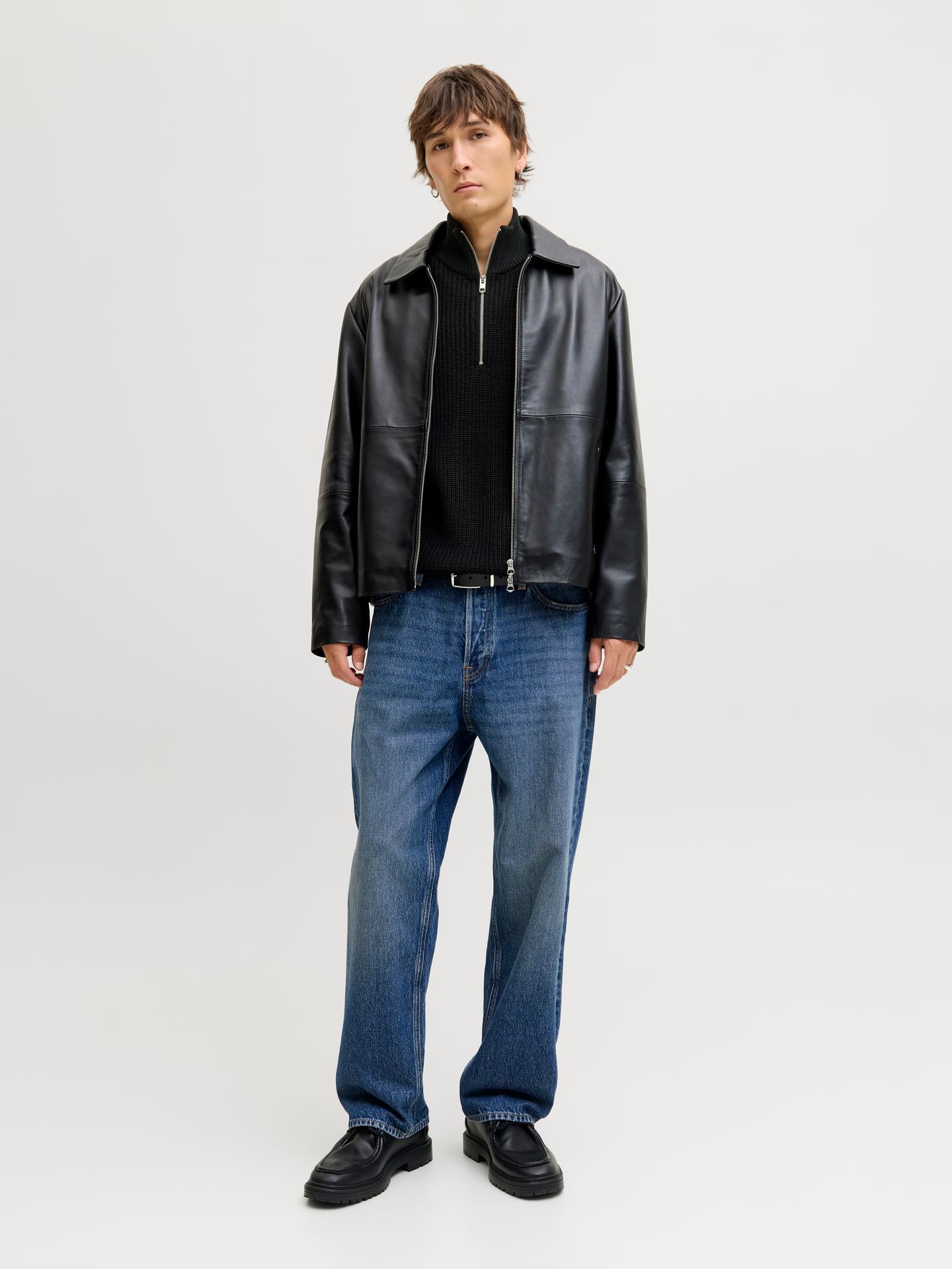 Jack & Jones JJKAITO KNIT HALF ZIP BF Black 2900160492036