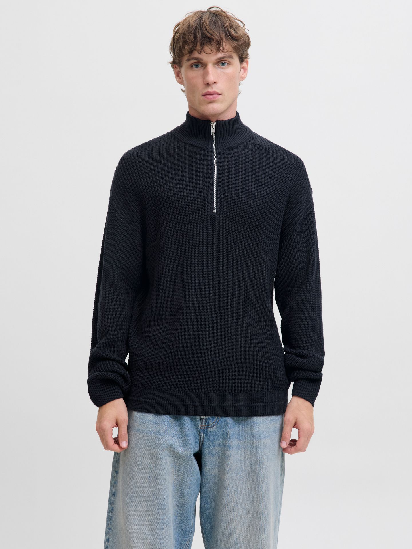 Jack & Jones JJKAITO KNIT HALF ZIP BF Sky Captain 2900160493026