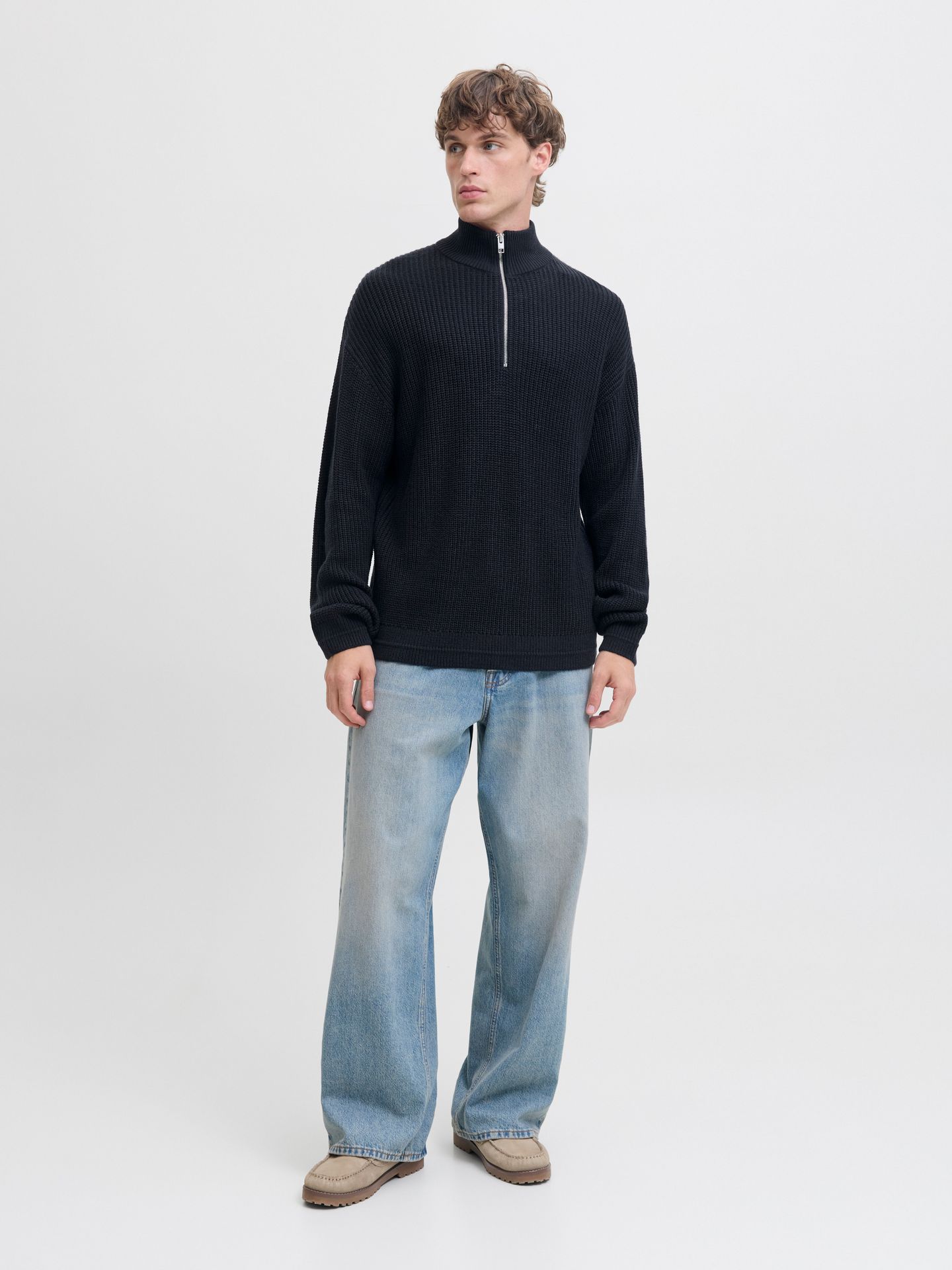 Jack & Jones JJKAITO KNIT HALF ZIP BF Sky Captain 2900160493026