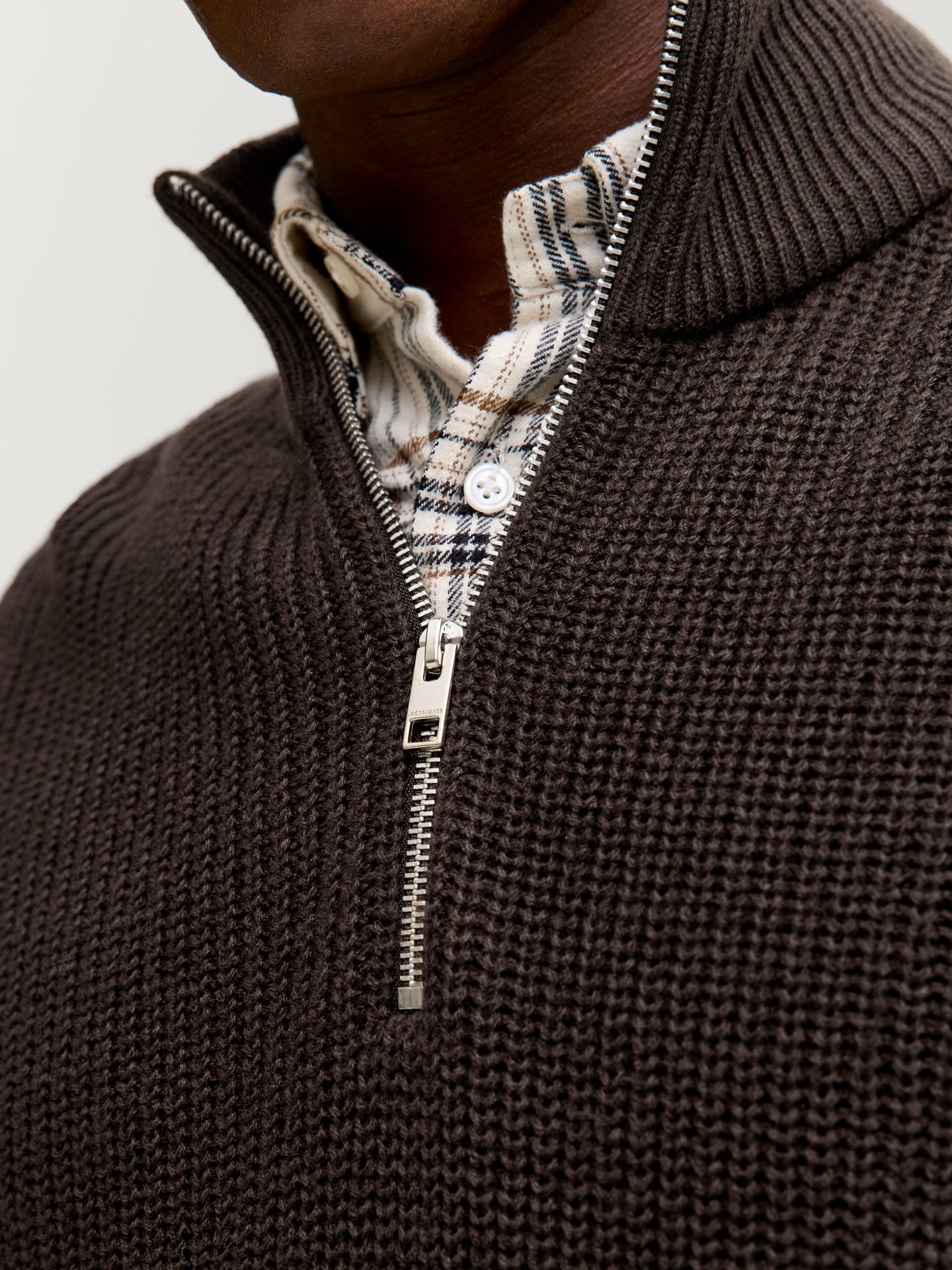 Jack & Jones JJKAITO KNIT HALF ZIP BF Delicioso 2900160496010