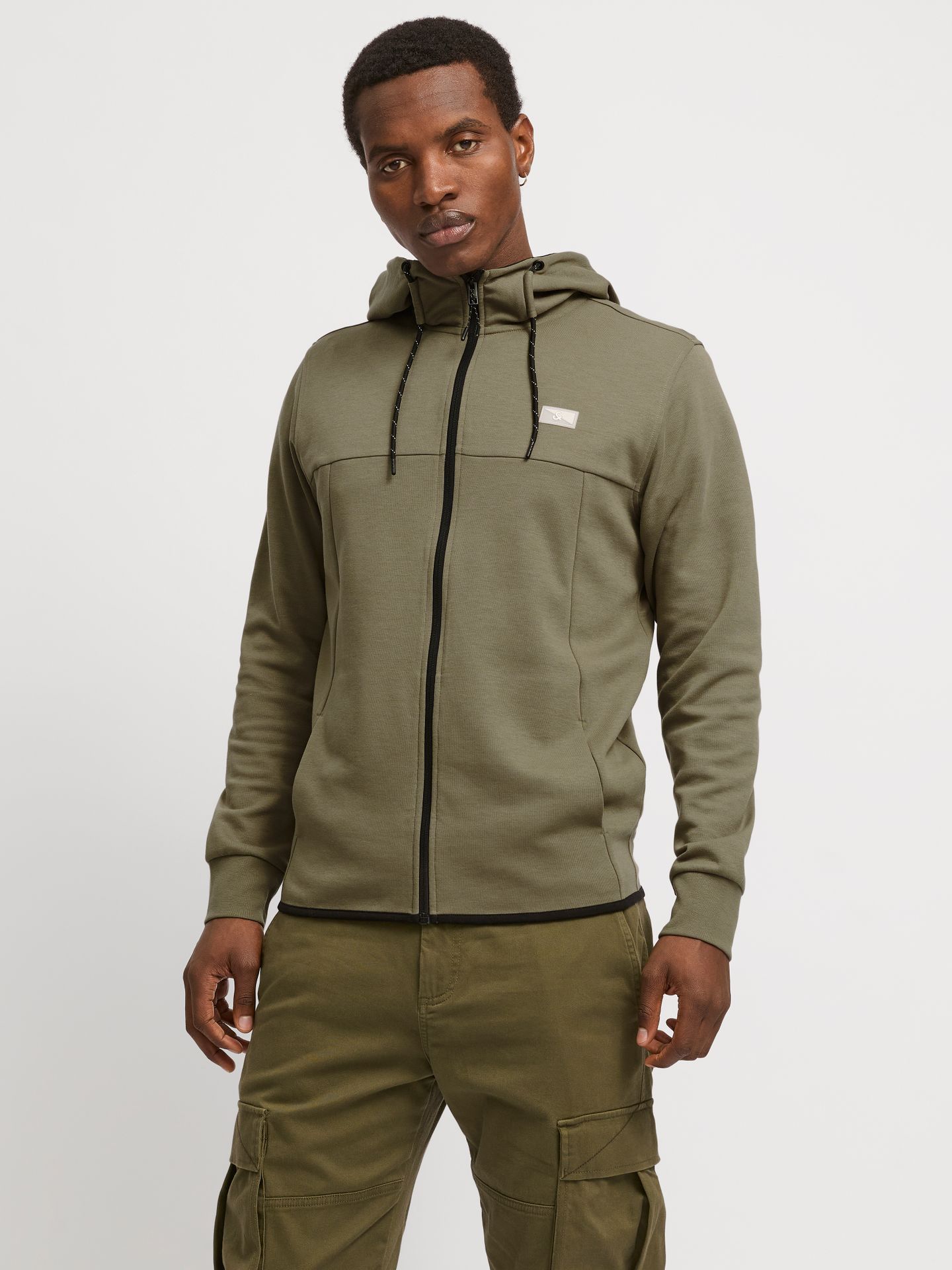 Jack & Jones JCOAIR SWEAT ZIP HOOD NOOS. Smokey Olive 2900160498014
