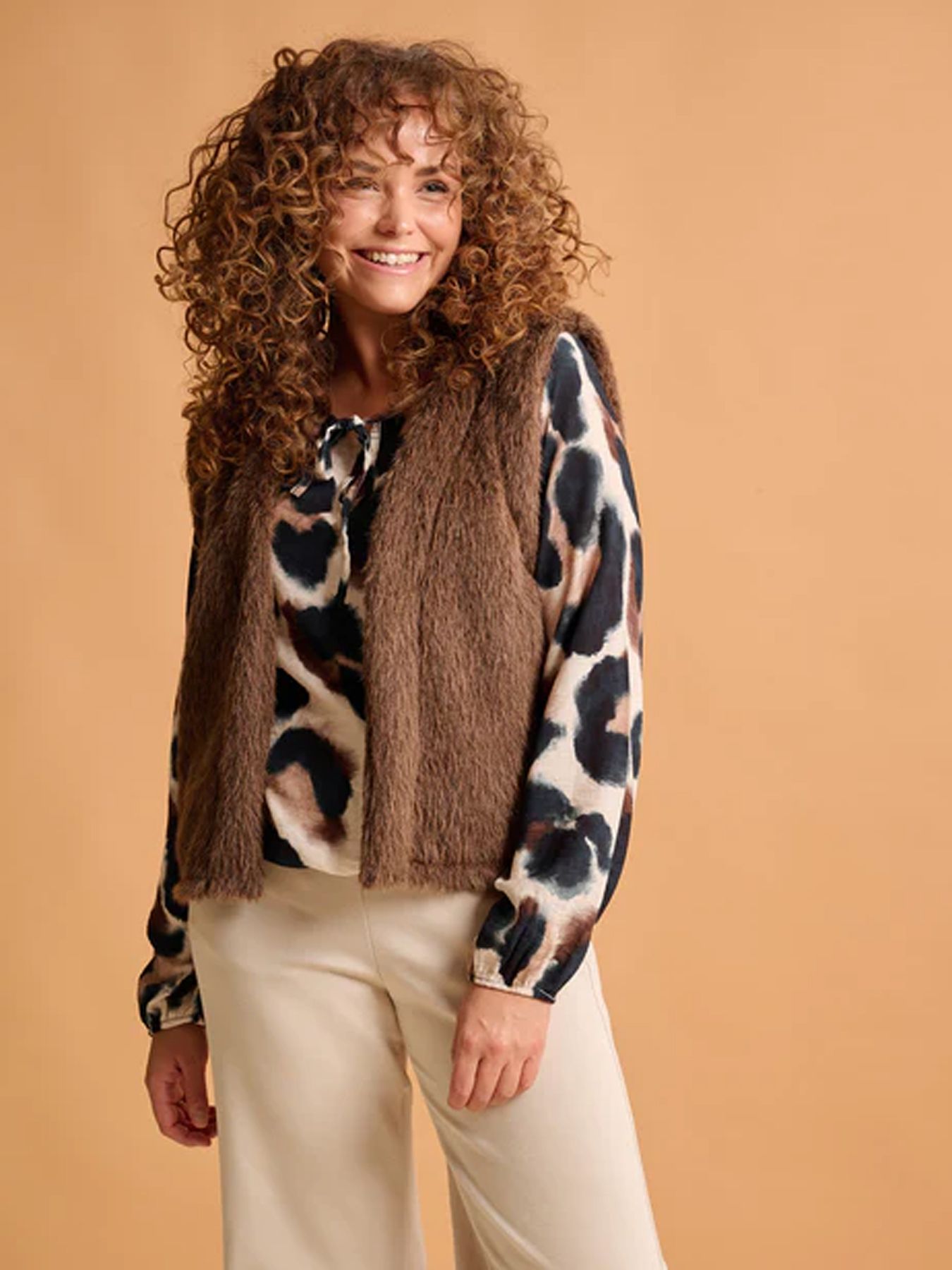 Fos Fashion 7602 Gilet Donker Bruin 2900160528018