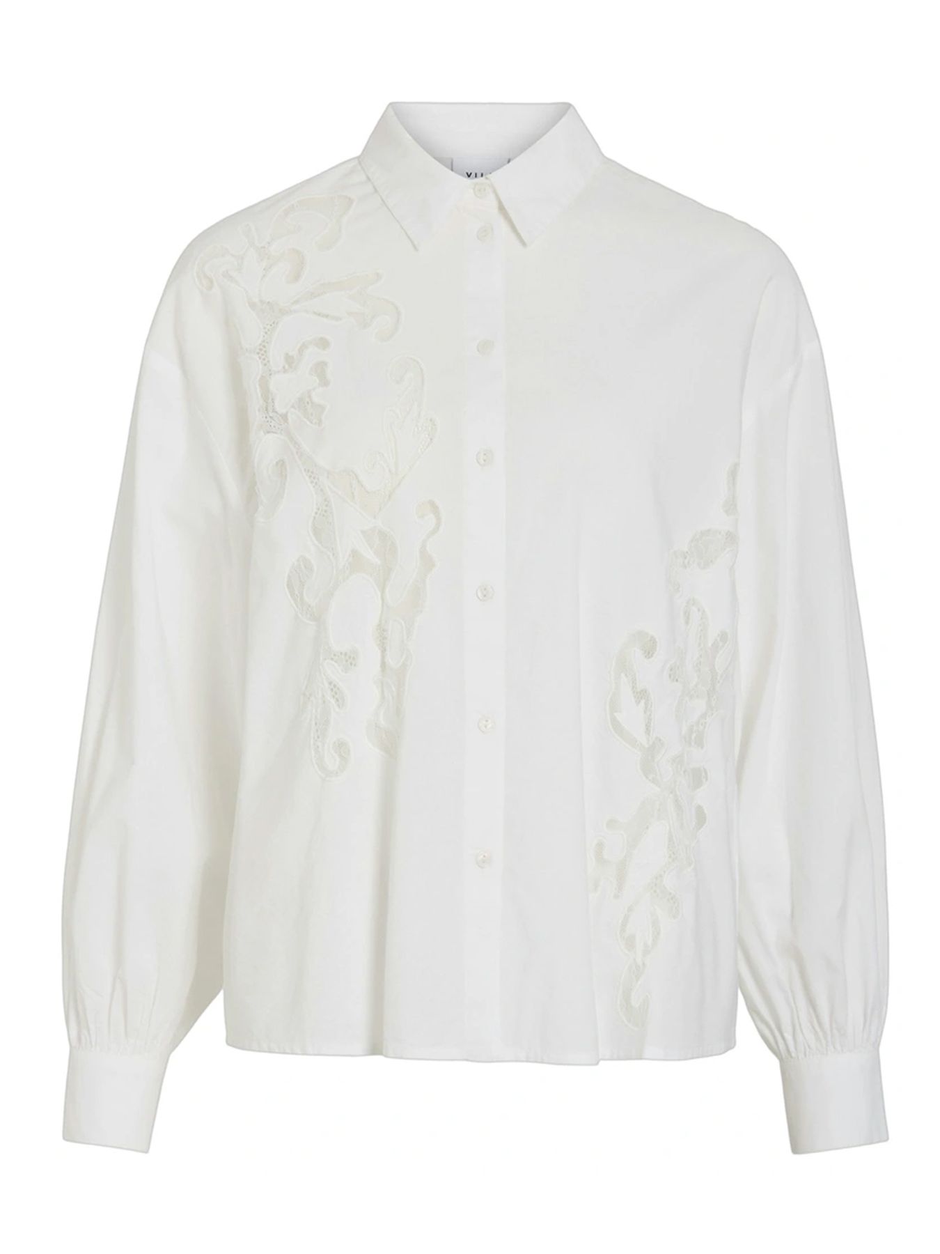 Object VIKIMIA L/S LACE SHIRT Snow White 00115410-EKA22000400000153