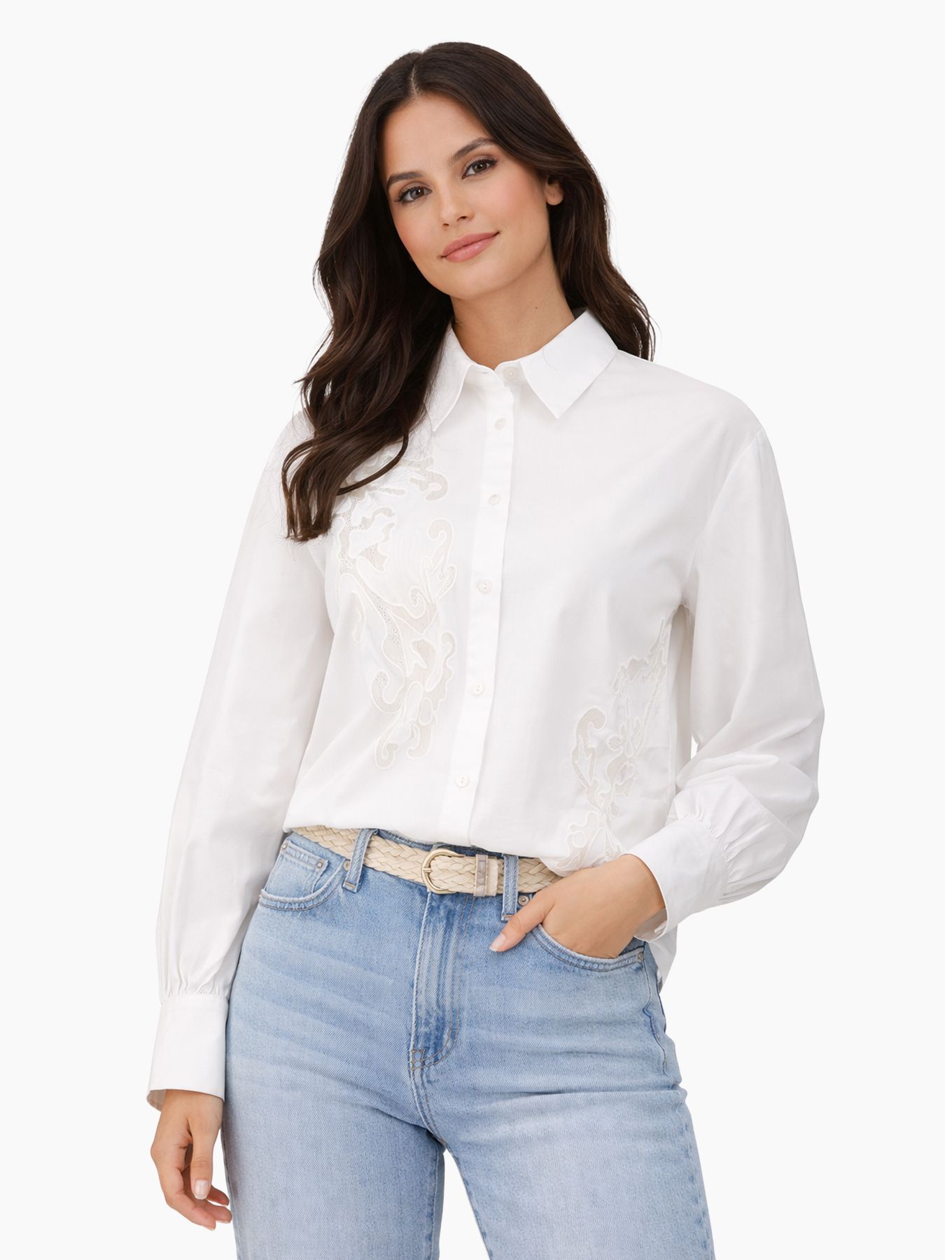 Object VIKIMIA L/S LACE SHIRT Snow White 00115410-EKA22000400000153