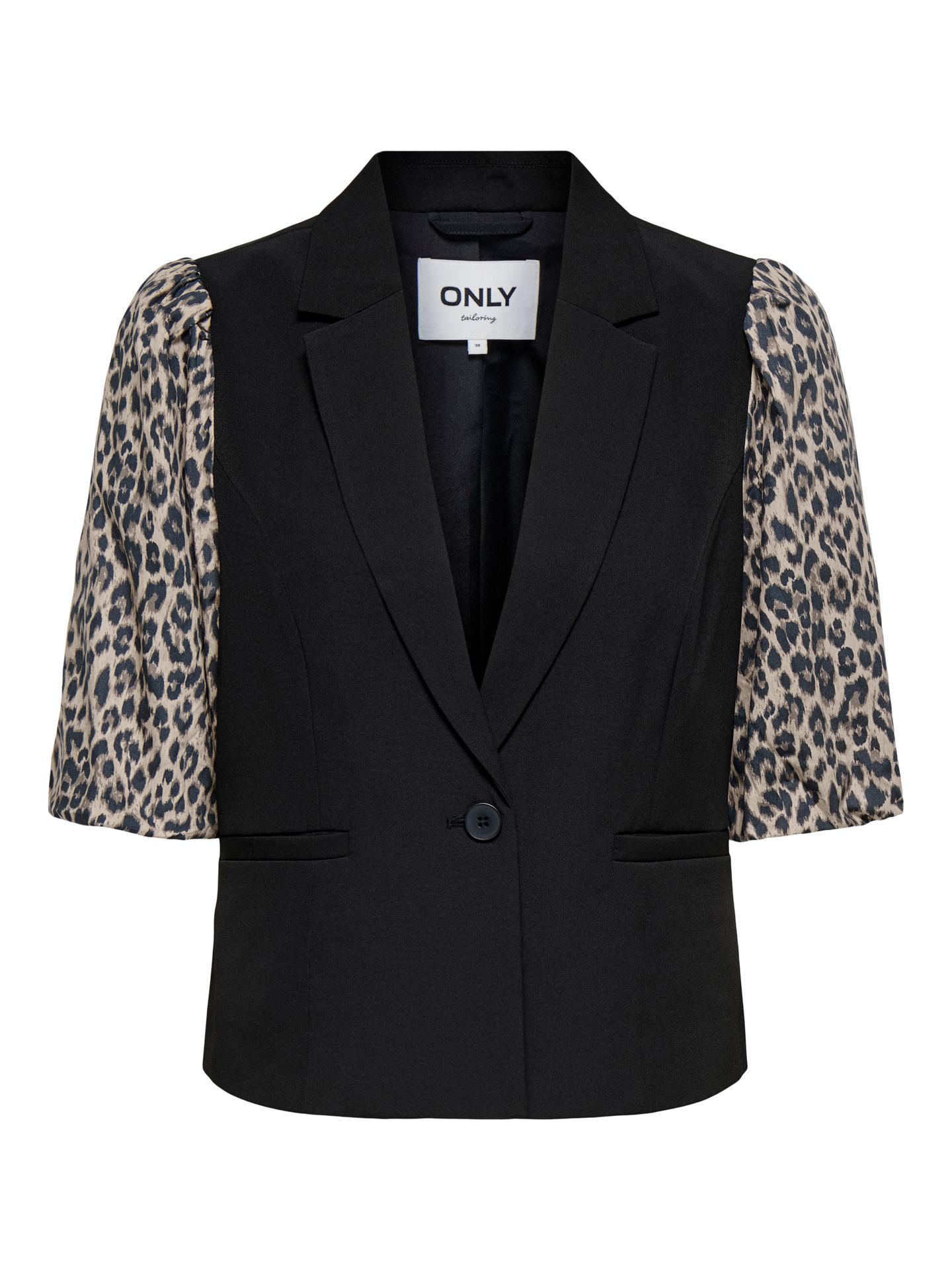 Only ONLMELLIE LIFE S/S MIX BLAZER TLR C Black/LEO AOP 2900160687050