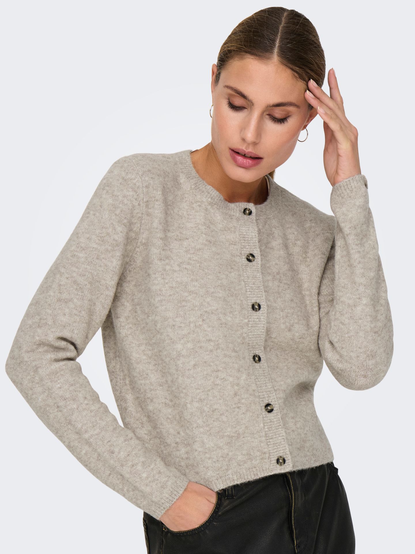 JDY JDYCHLOE LIFE L/S CARDIGAN KNT NOOS Turtledove/MELANGE 00115418-EKA26011400003142