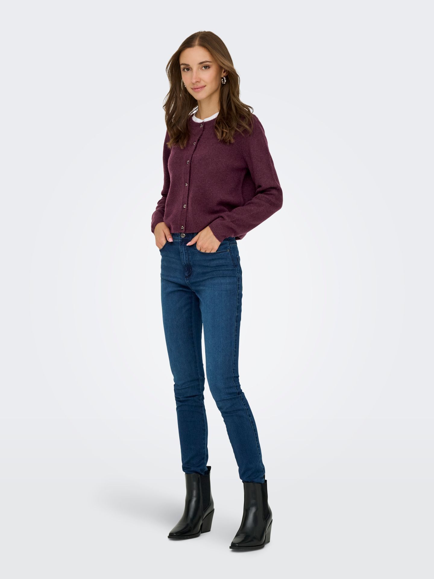 Only JDYCHLOE LIFE L/S CARDIGAN KNT NOOS Winetasting/MELANGE 2900160692016