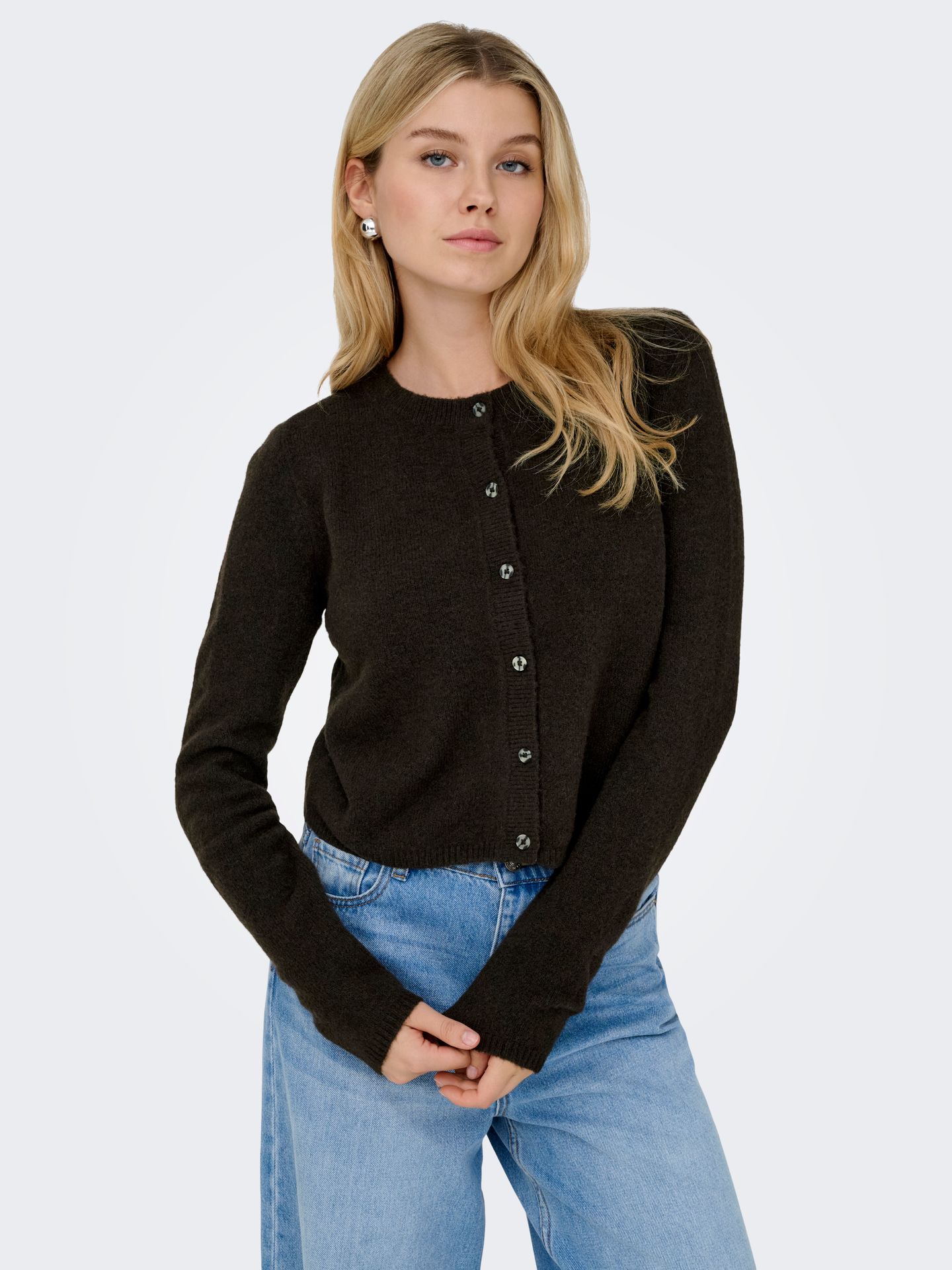 Only JDYCHLOE LIFE L/S CARDIGAN KNT NOOS Chocolate Torte/CLOUD DANCER 2900170126037