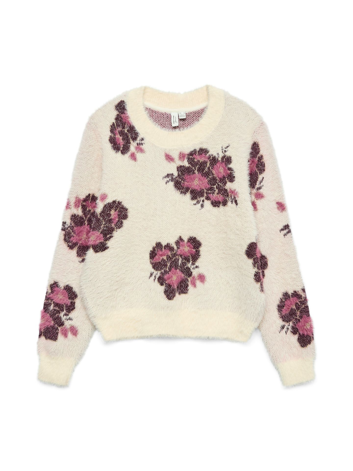 Vero Moda VMPOILU FLOWER LS O-NECK PULLOVER B Birch/Dicte 00115419-EKA26011400000164
