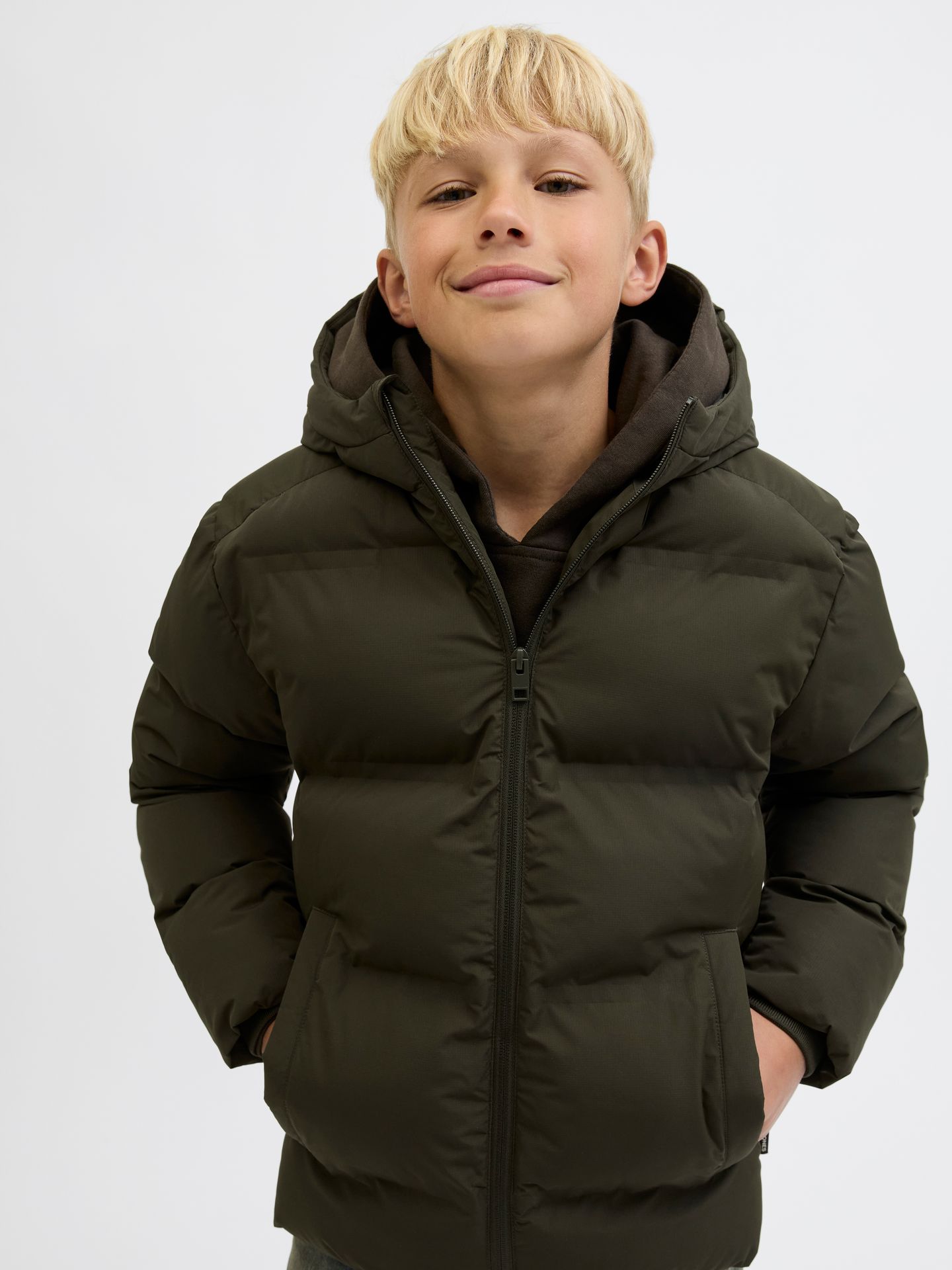 Jack & Jones JJESOHO PUFFER HOOD SN JNR Rosin 2900160696014