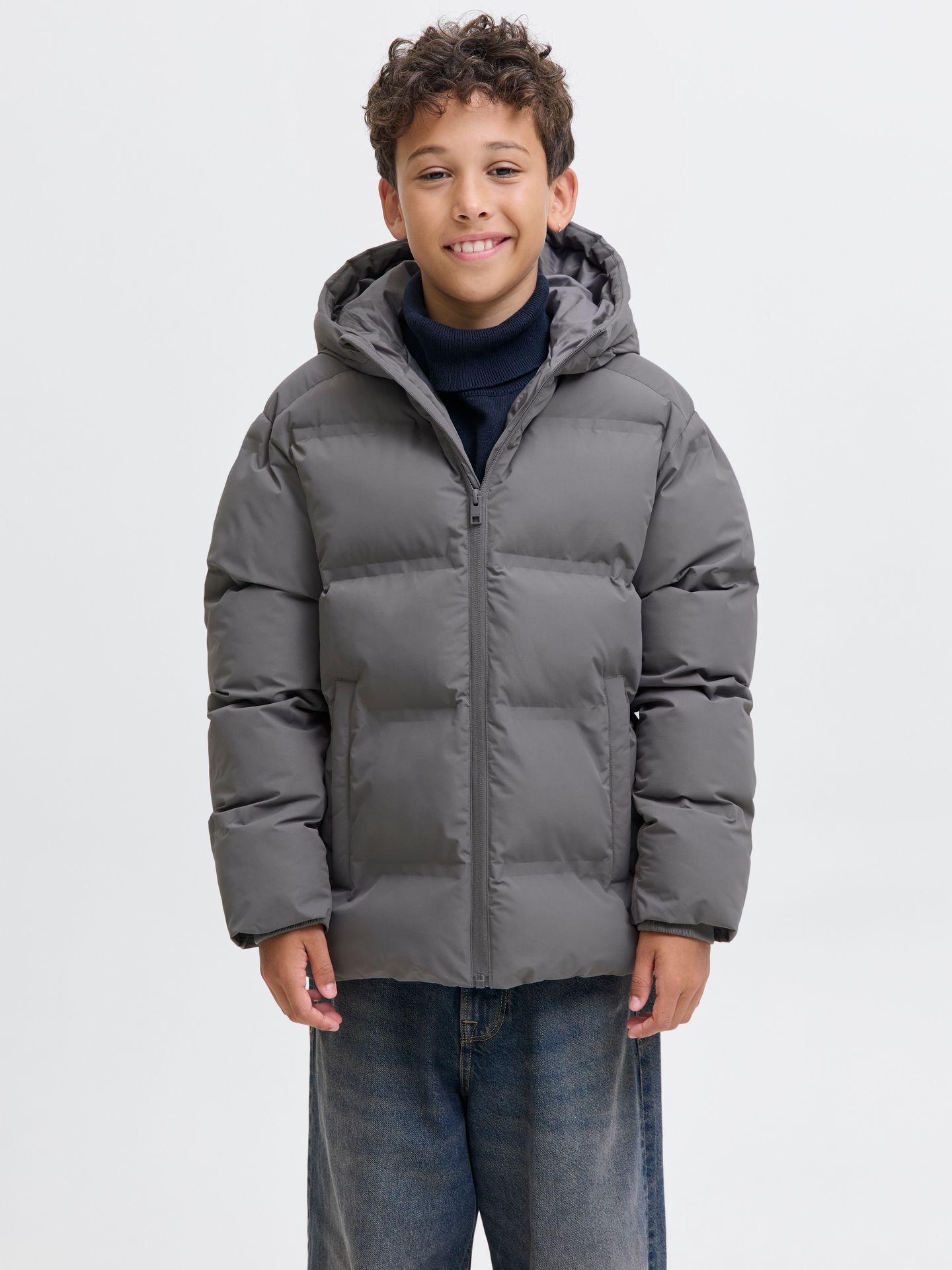 Jack & Jones JJESOHO PUFFER HOOD SN JNR Castlerock 00115420-EKA26011400002848